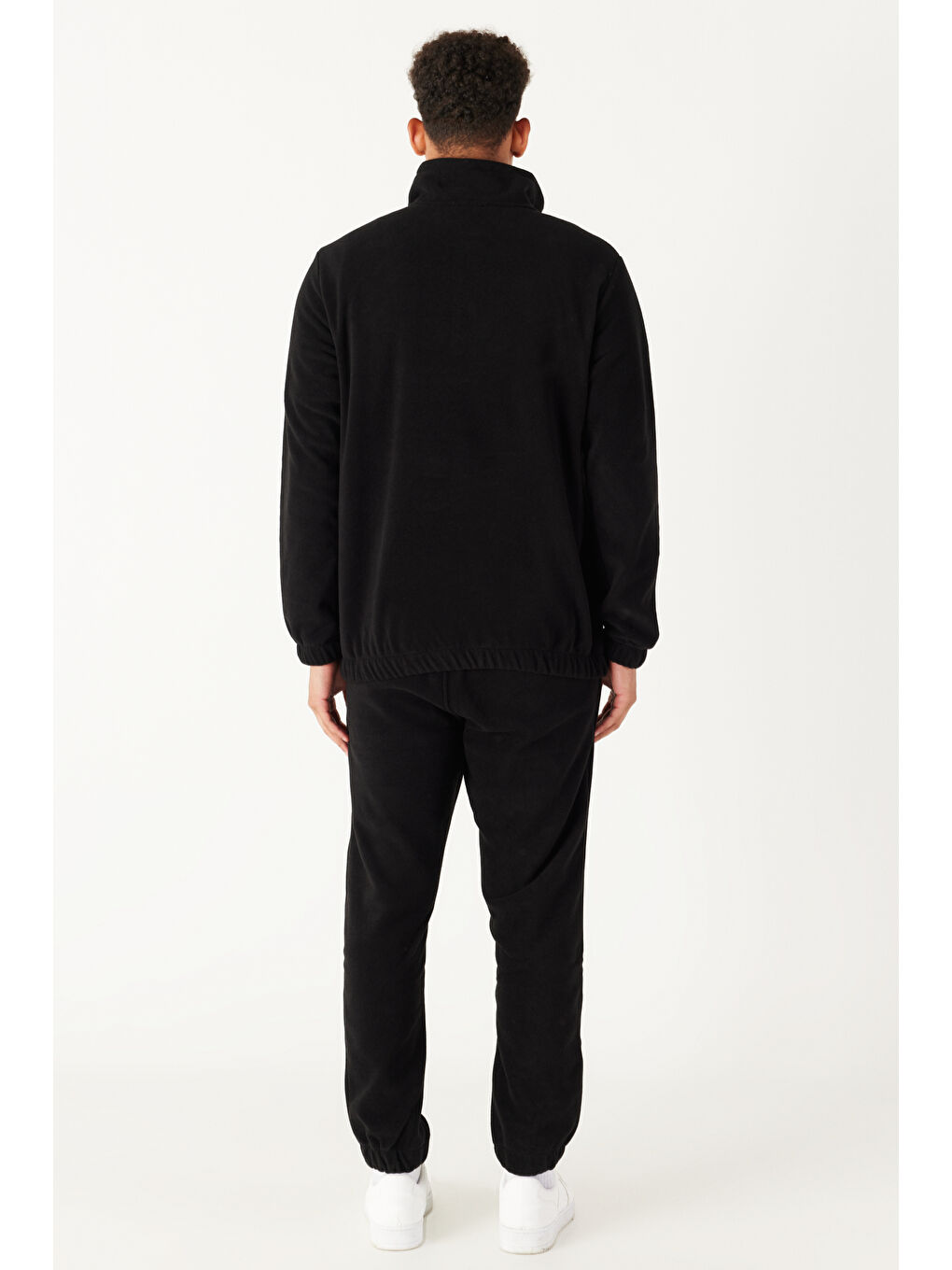 Erkek Siyah-Haki Standart Fit Normal Kesim Bato Yaka Alt-Üst Polar Eşofman Takımı-6