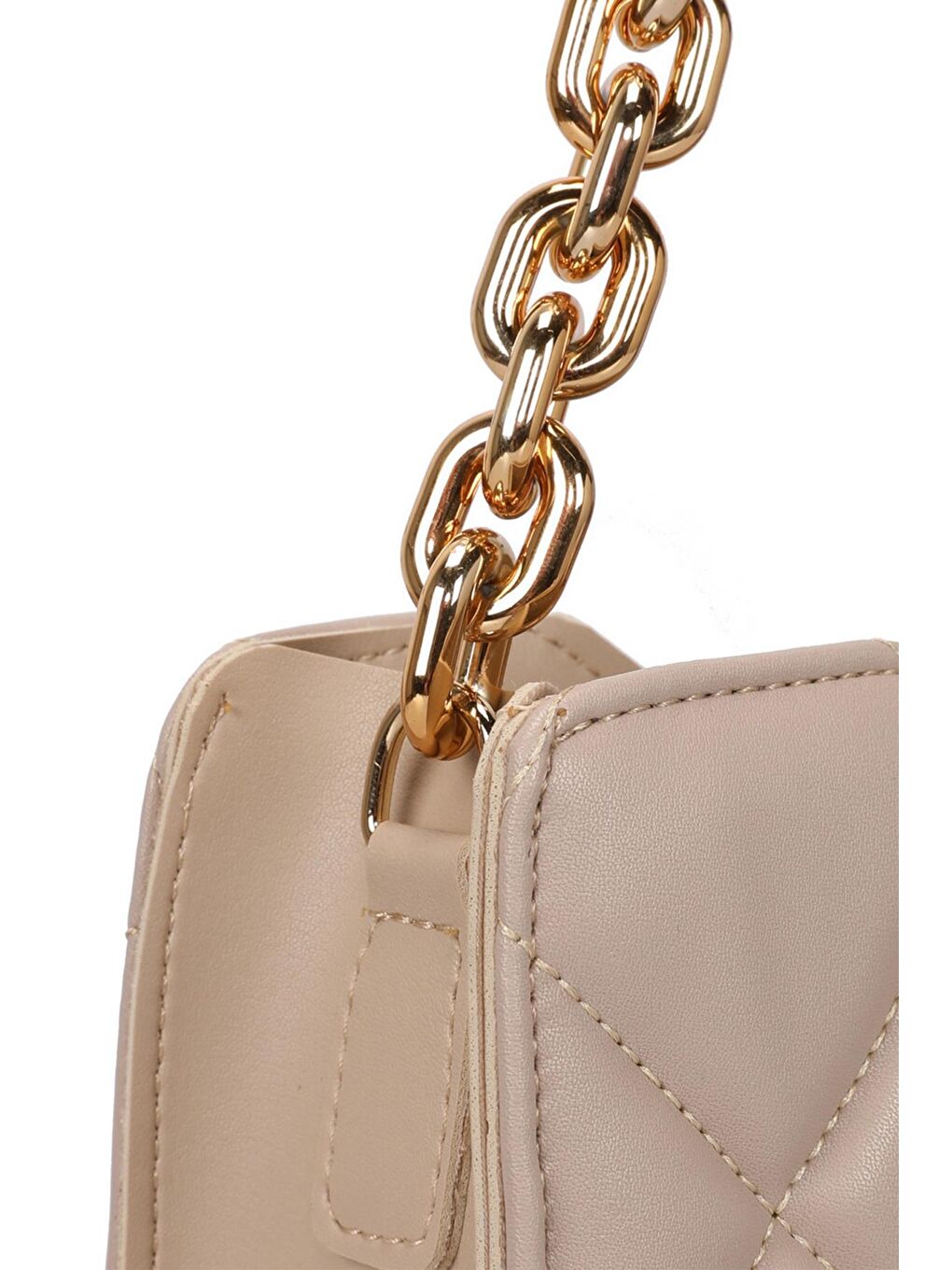 Gri Kadın Zincir Detaylı Omuz Çantası-3