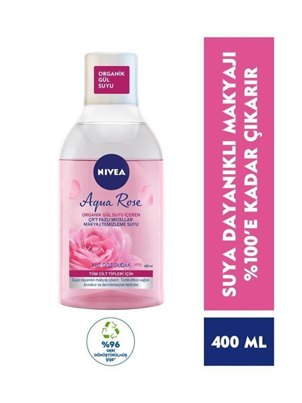 NIVEA Şeffaf Vücut Losyonu 400 ml, Makyaj Temizleme Suyu, Dudak Bakım Kremi, Yüz Kremi, El Kremi, Bez Çanta Hediy - 1