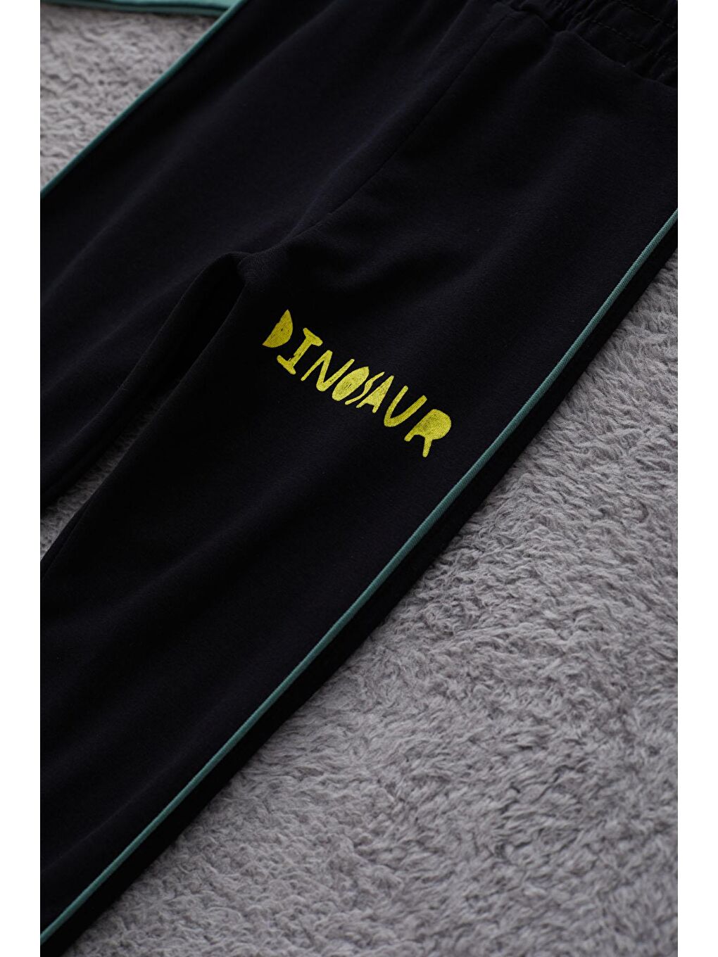 Yeşil Dinozor Baskılı Cepli Erkek Bebek Eşofman Takımı 17321-4