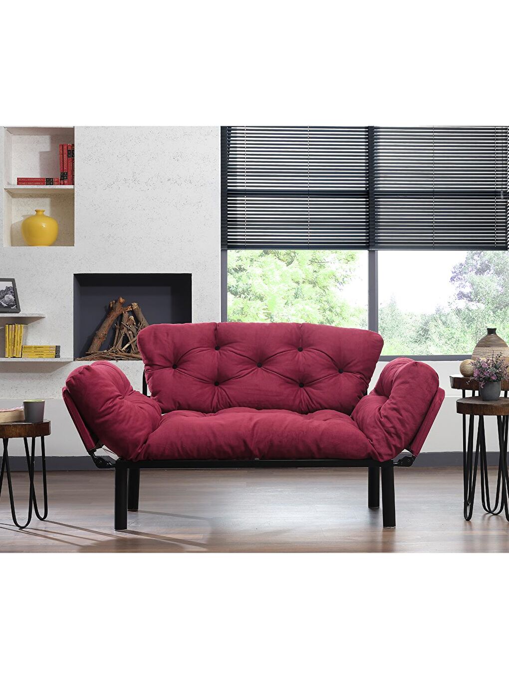 Nitta İkili Kanepe - Bordo-3