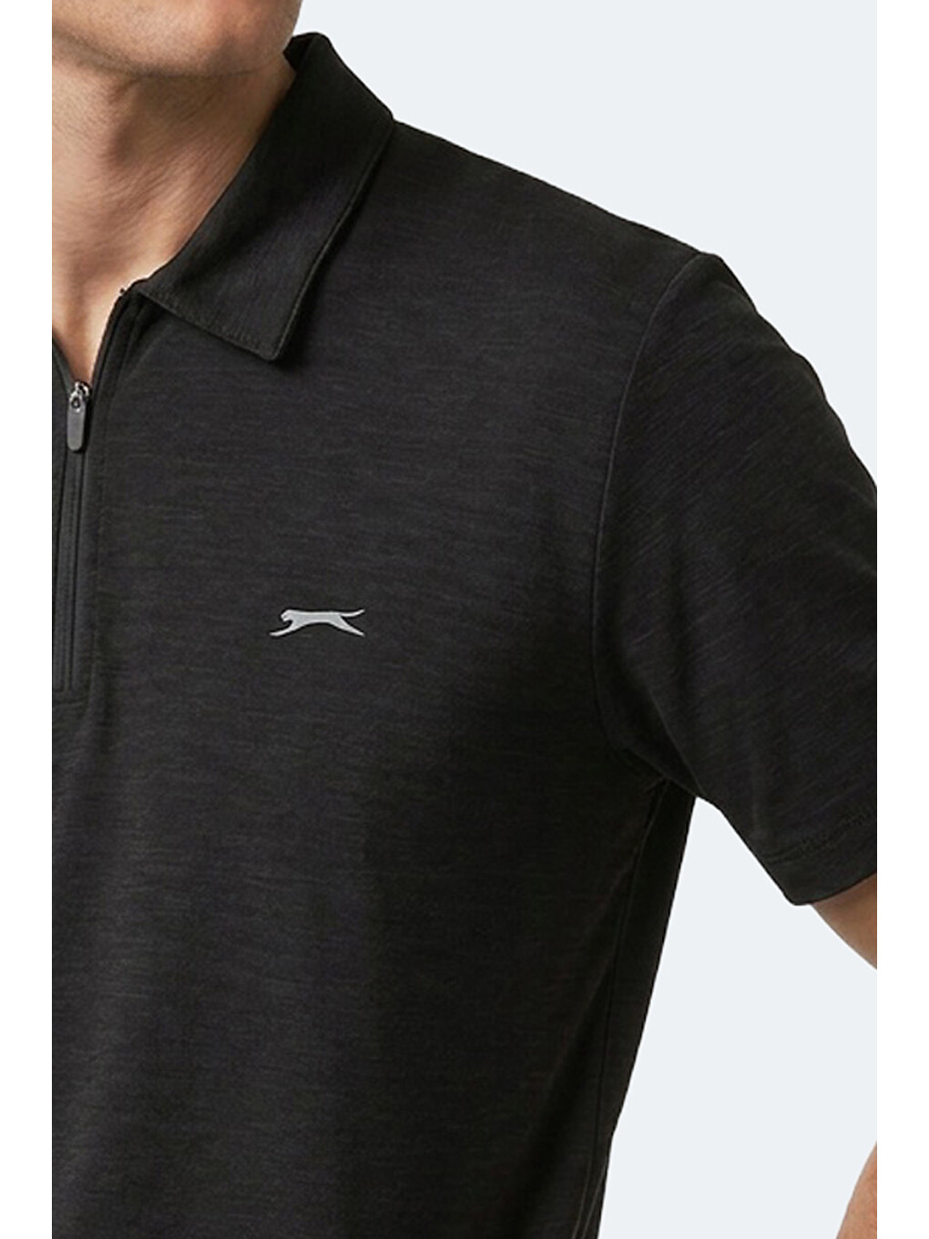 Khan Erkek Polo Yaka Siyah Tişört-1