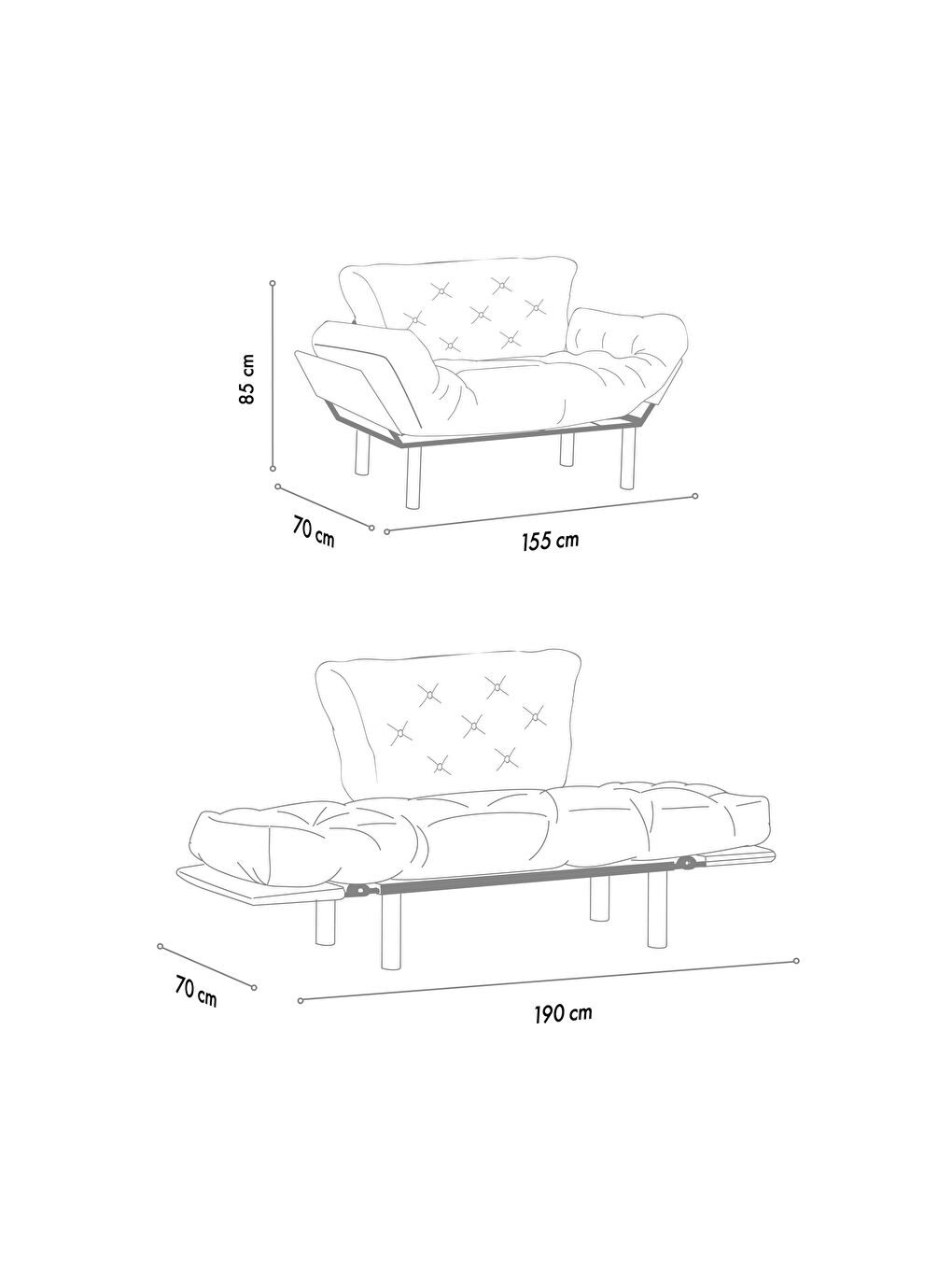 Nitta İkili Yataklı Koltuk - Siyah-7