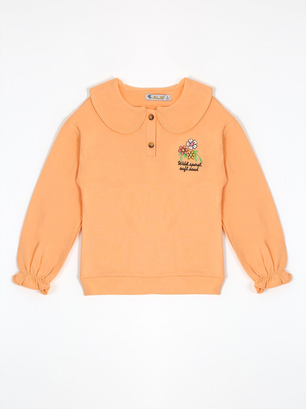 Pembe Bebe Yaka Uzun Kollu Kız Bebek Sweatshirt