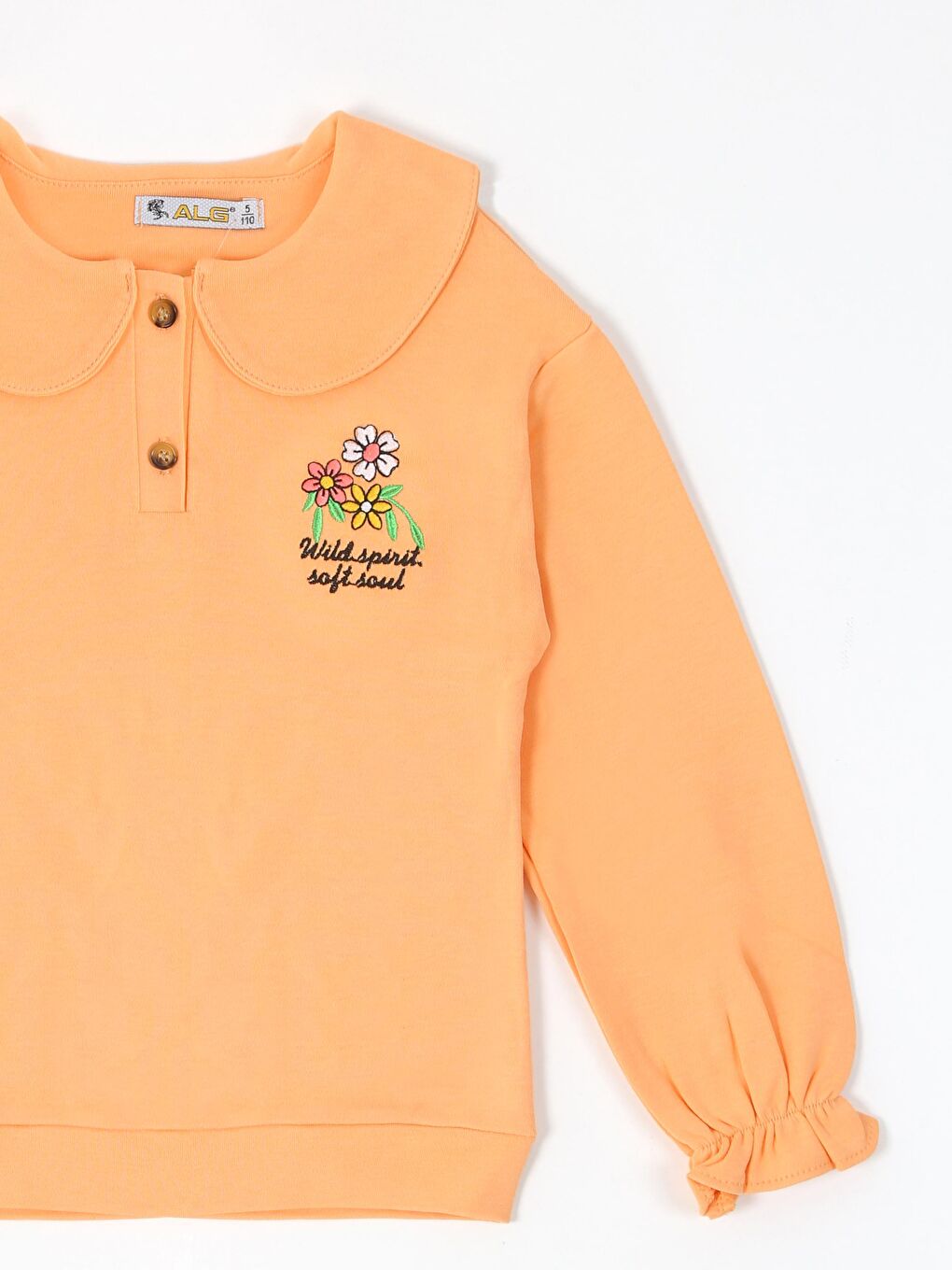 Pembe Bebe Yaka Uzun Kollu Kız Bebek Sweatshirt-1