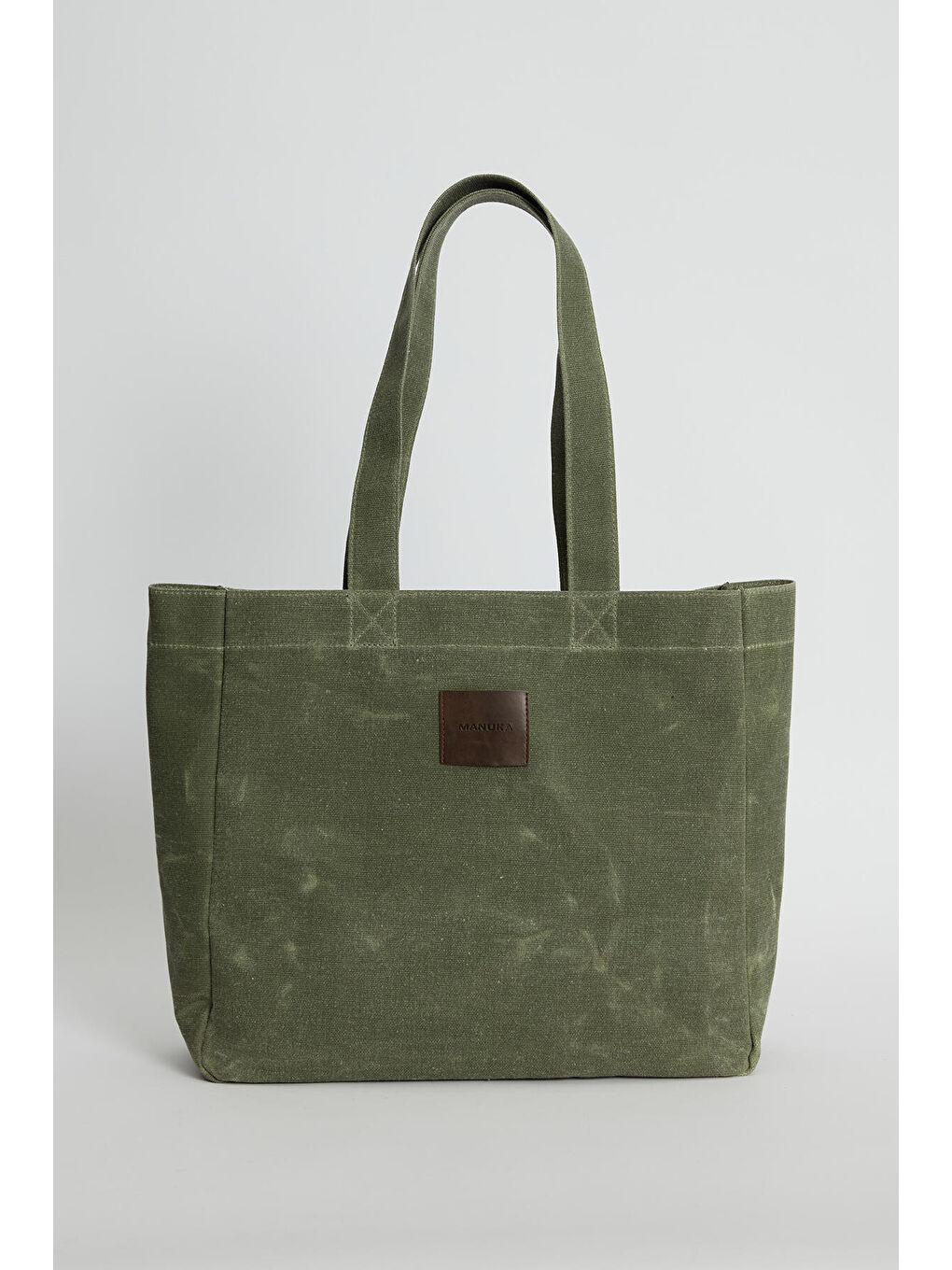 Yıkamalı Tote Çanta Haki-3