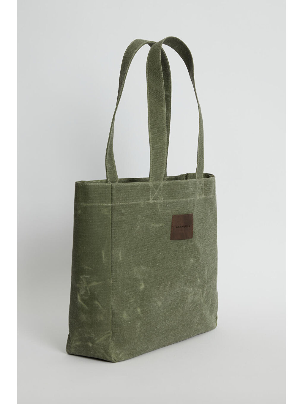 Yıkamalı Tote Çanta Haki-4