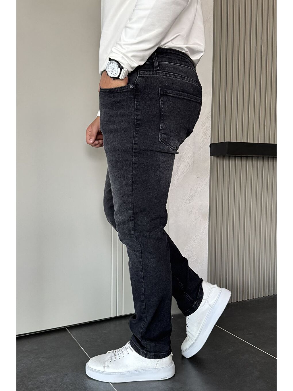 Antrasit Erkek Jean Pantolon-1