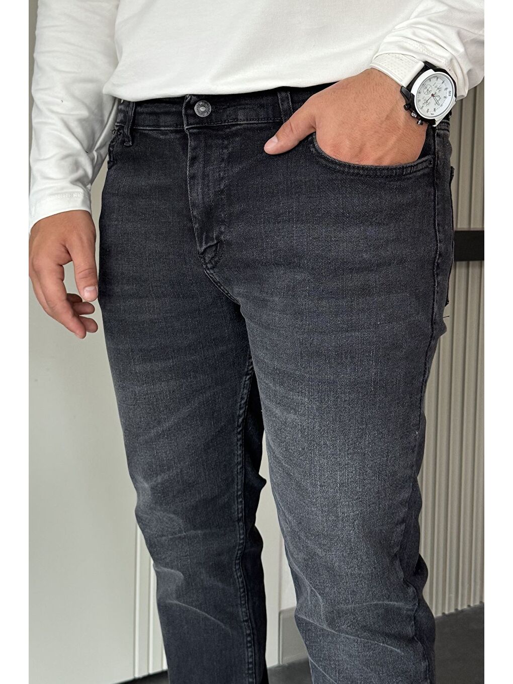 Antrasit Erkek Jean Pantolon-2