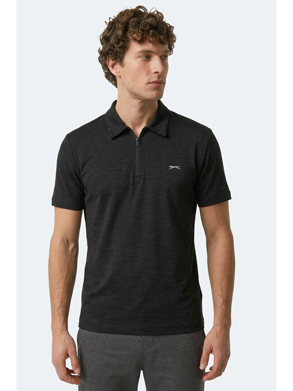 Khan Erkek Polo Yaka Siyah Tişört-4
