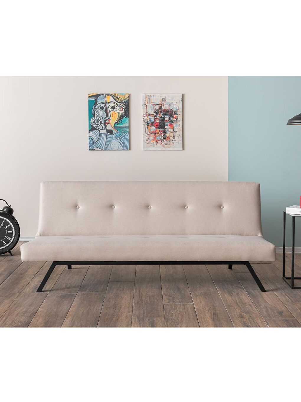 Ekru Zola Üçlü Yataklı Koltuk - Krem Keten-3