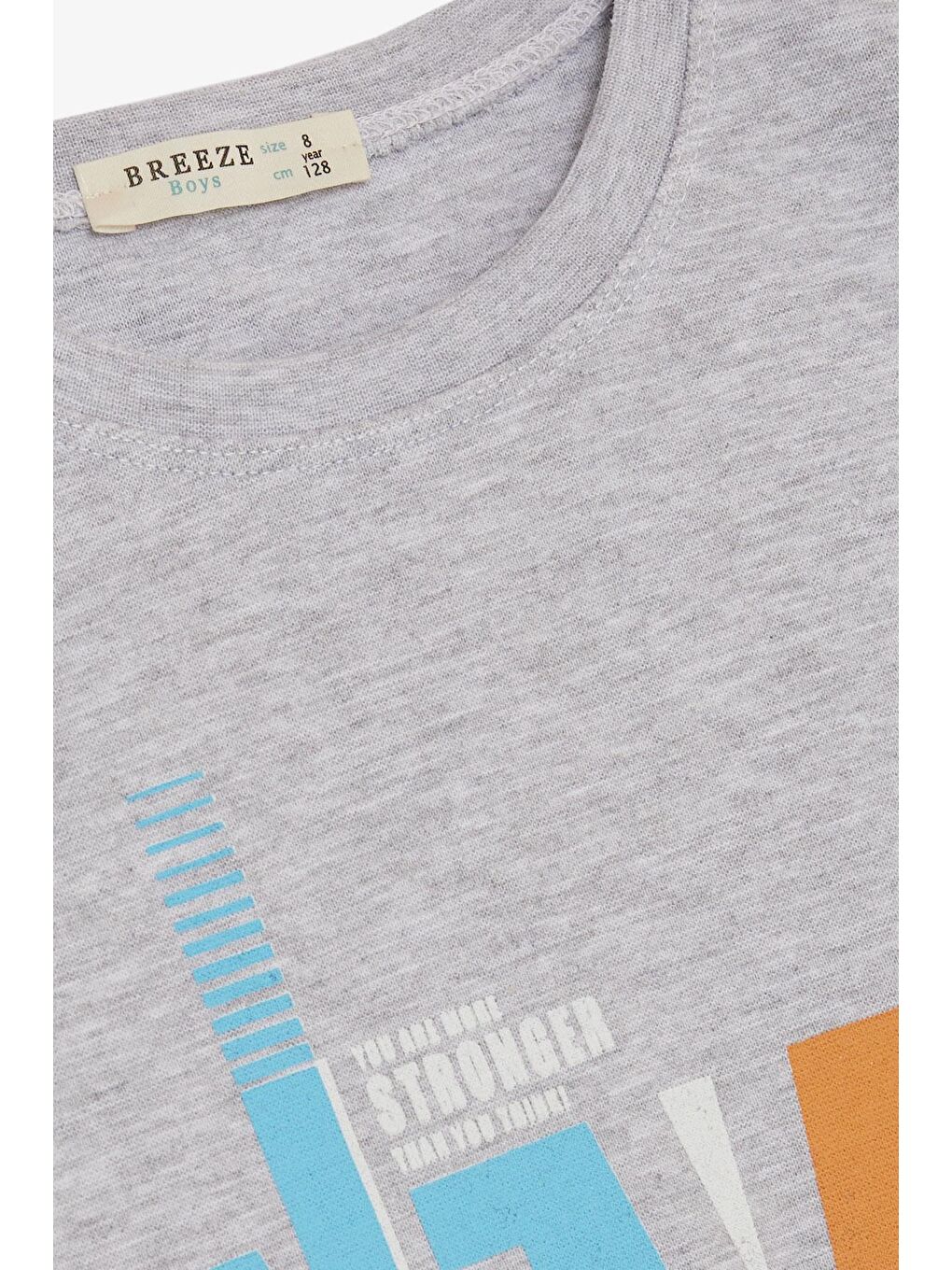 Erkek Çocuk Eşofman Takım Yazı Baskılı Açık Gri Melanj (4 Yaş)-4