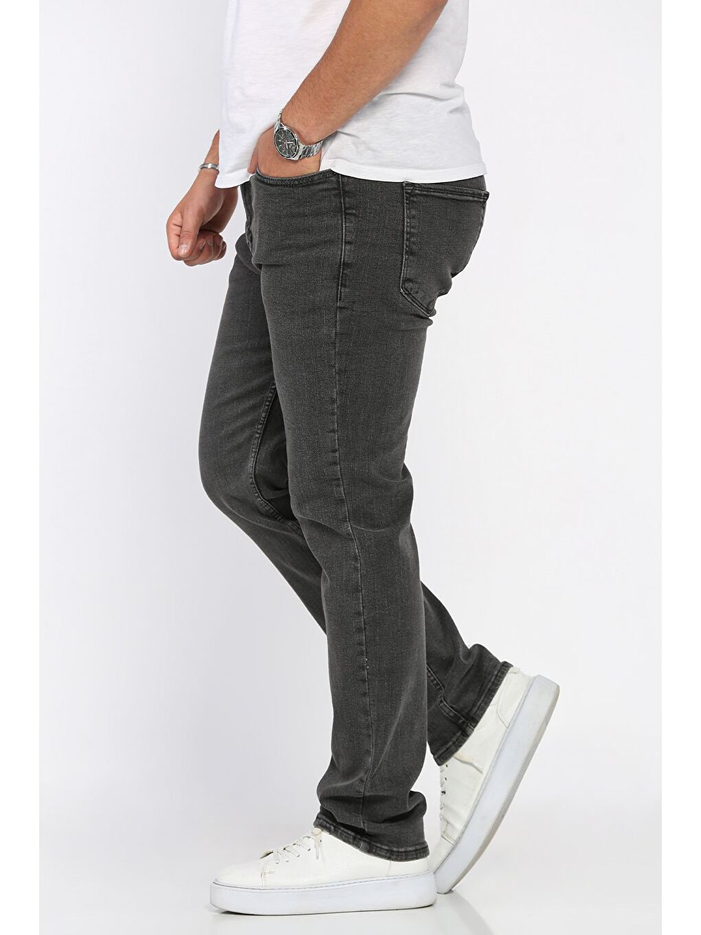 Gri Erkek Jean Pantolon-1