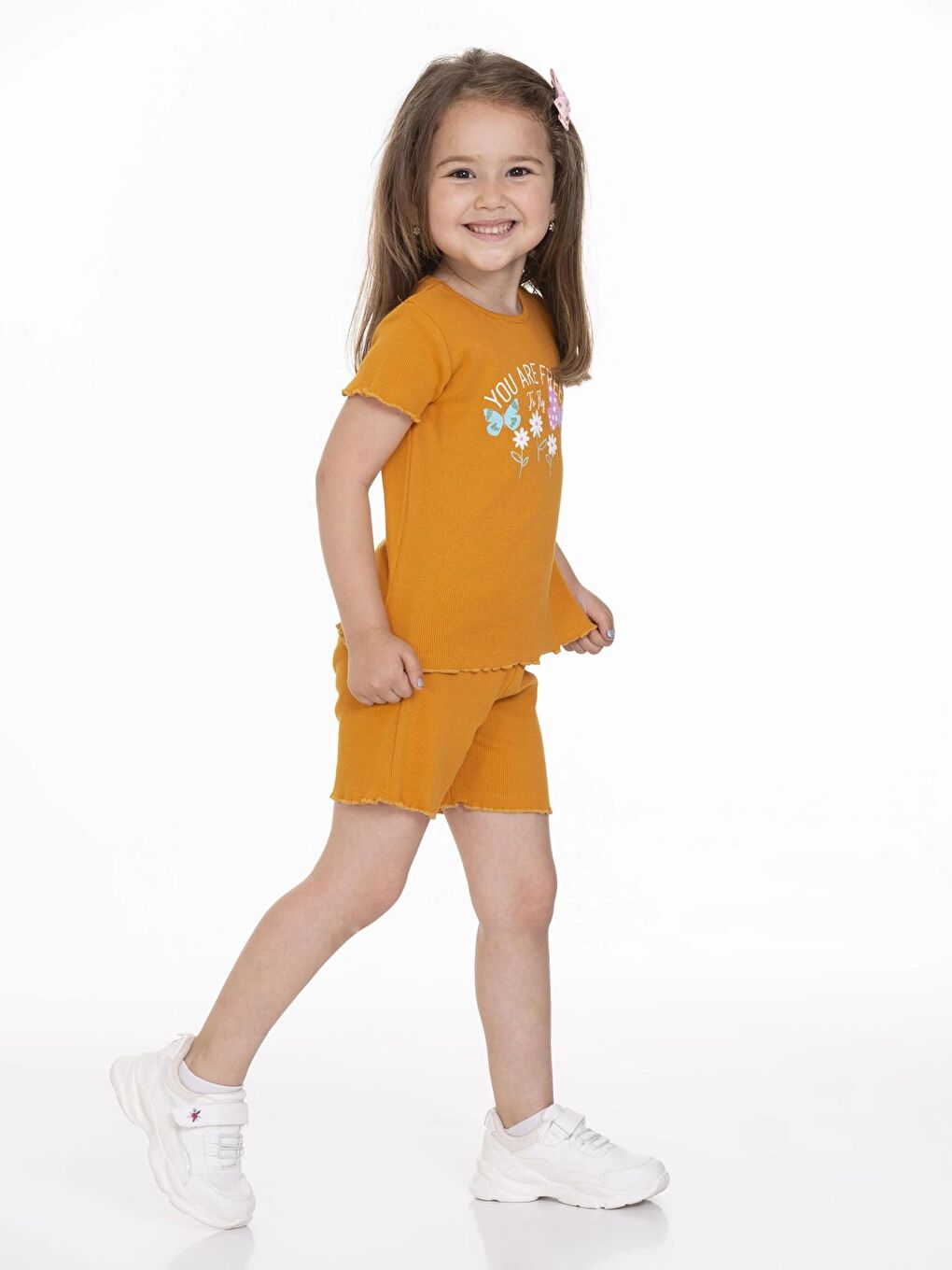 Sarı You Are Free Baskılı 2'li Takım 63118