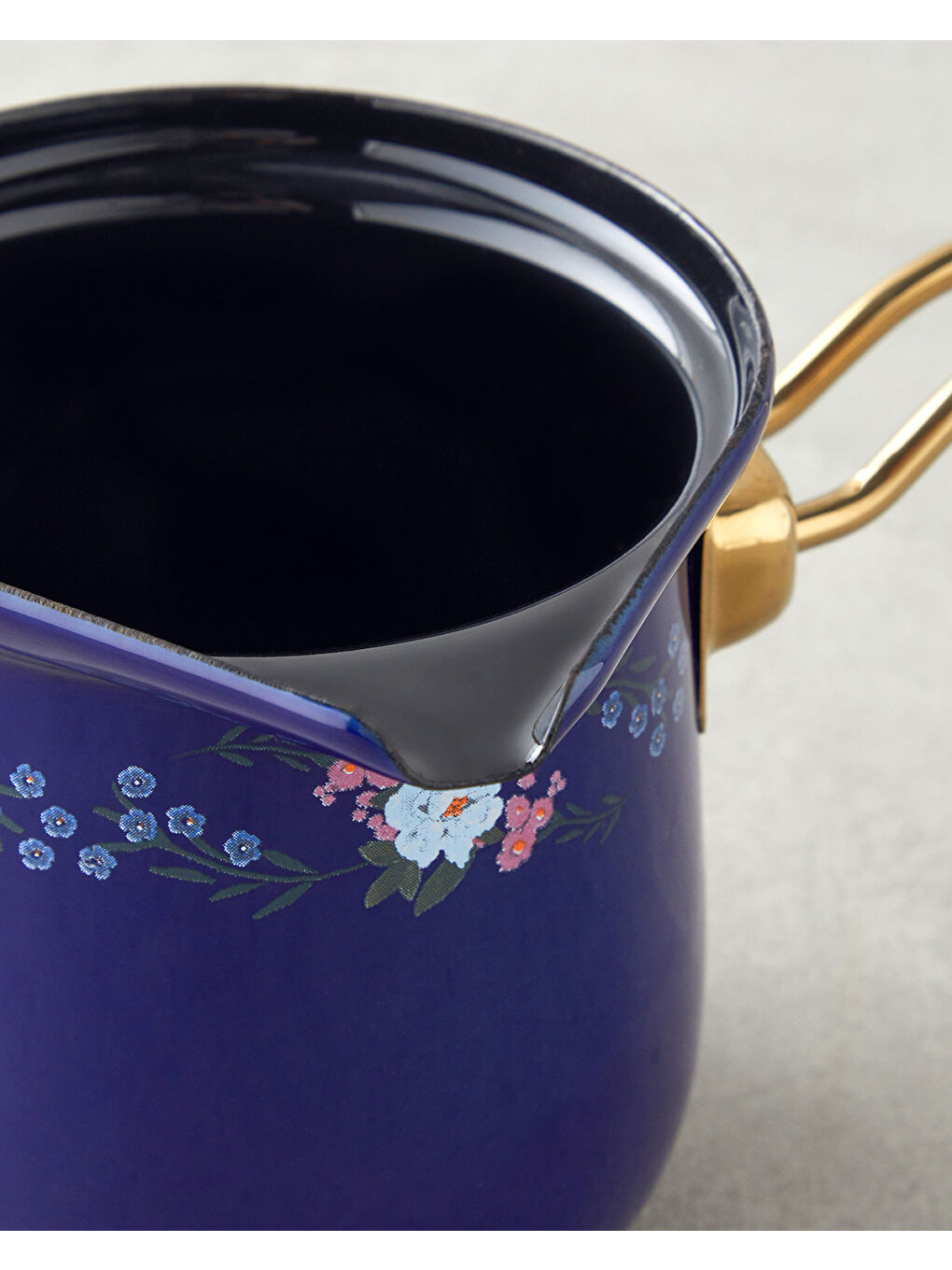 Azure Bloom Emaye Cezve 10 cm Lacivert-1