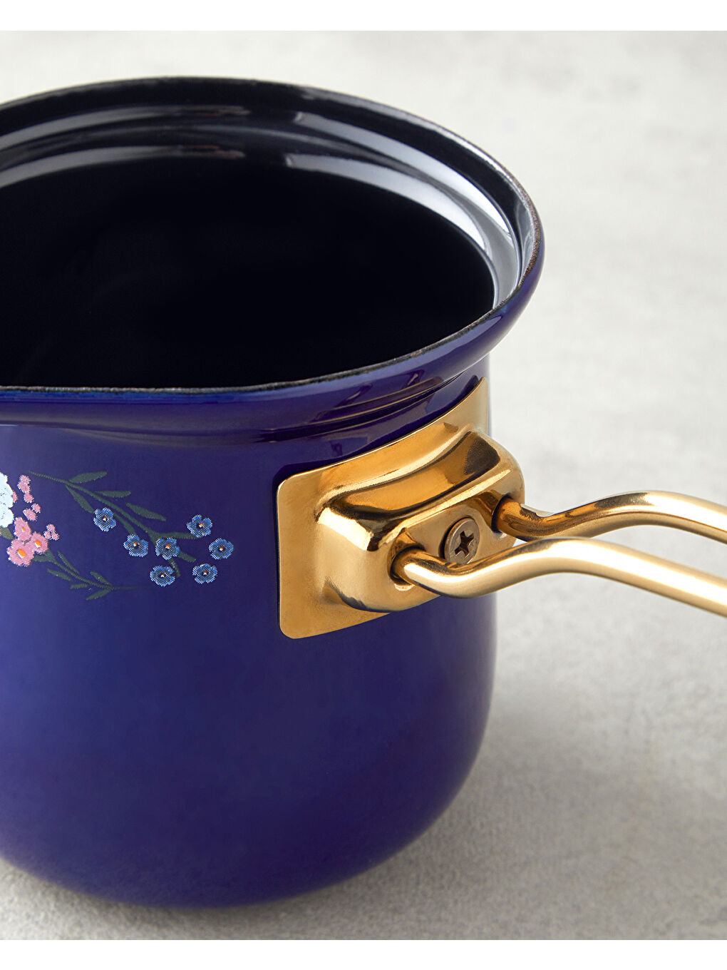 Azure Bloom Emaye Cezve 10 cm Lacivert-2