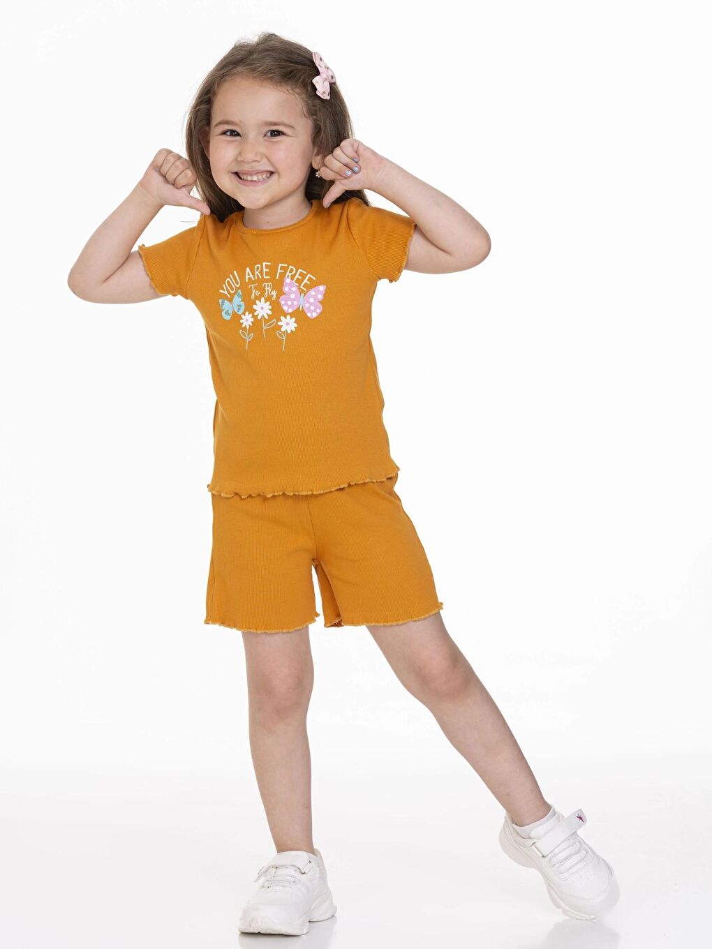 Sarı You Are Free Baskılı 2'li Takım 63118-1