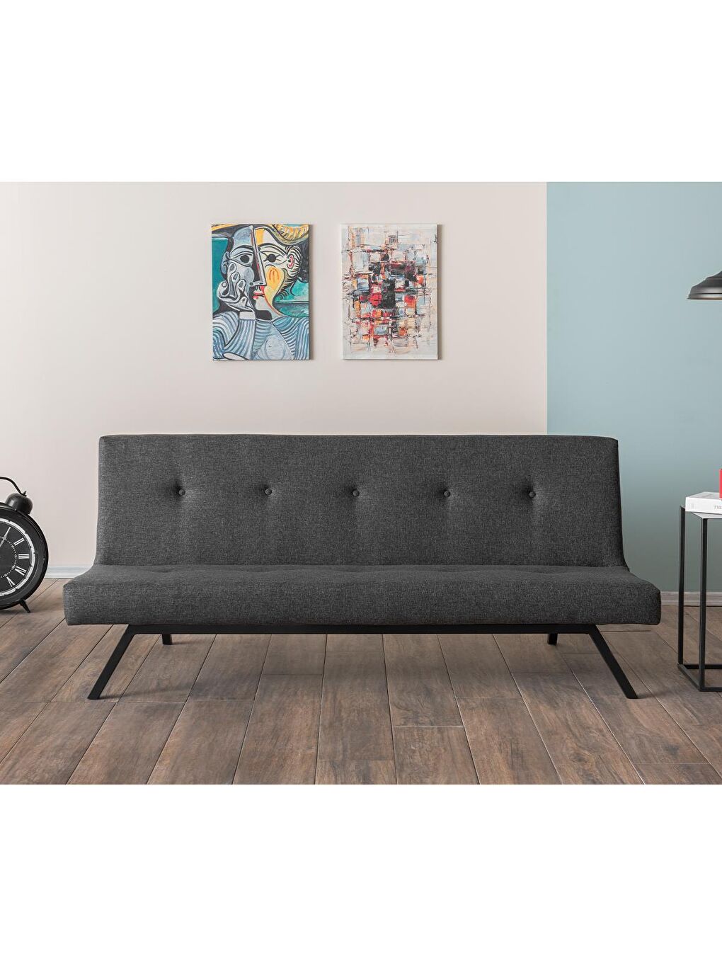 Zola Üçlü Yataklı Koltuk - Koyu Gri Keten-3