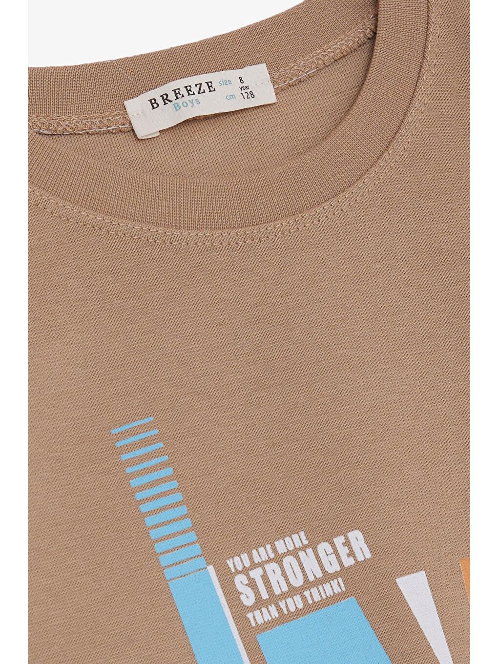 Erkek Çocuk Eşofman Takım Yazı Baskılı Bej (8 Yaş)-5