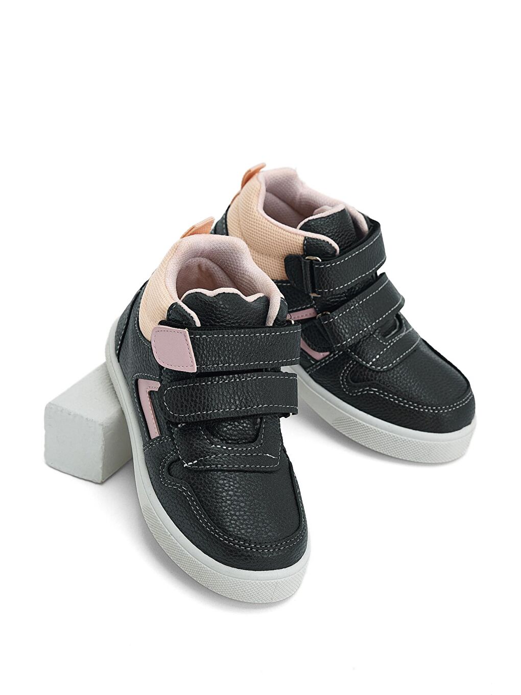 Çocuk Unisex Lacivert Pembe Rahat Kalıp Cırtlı Spor Ayakkabı-2