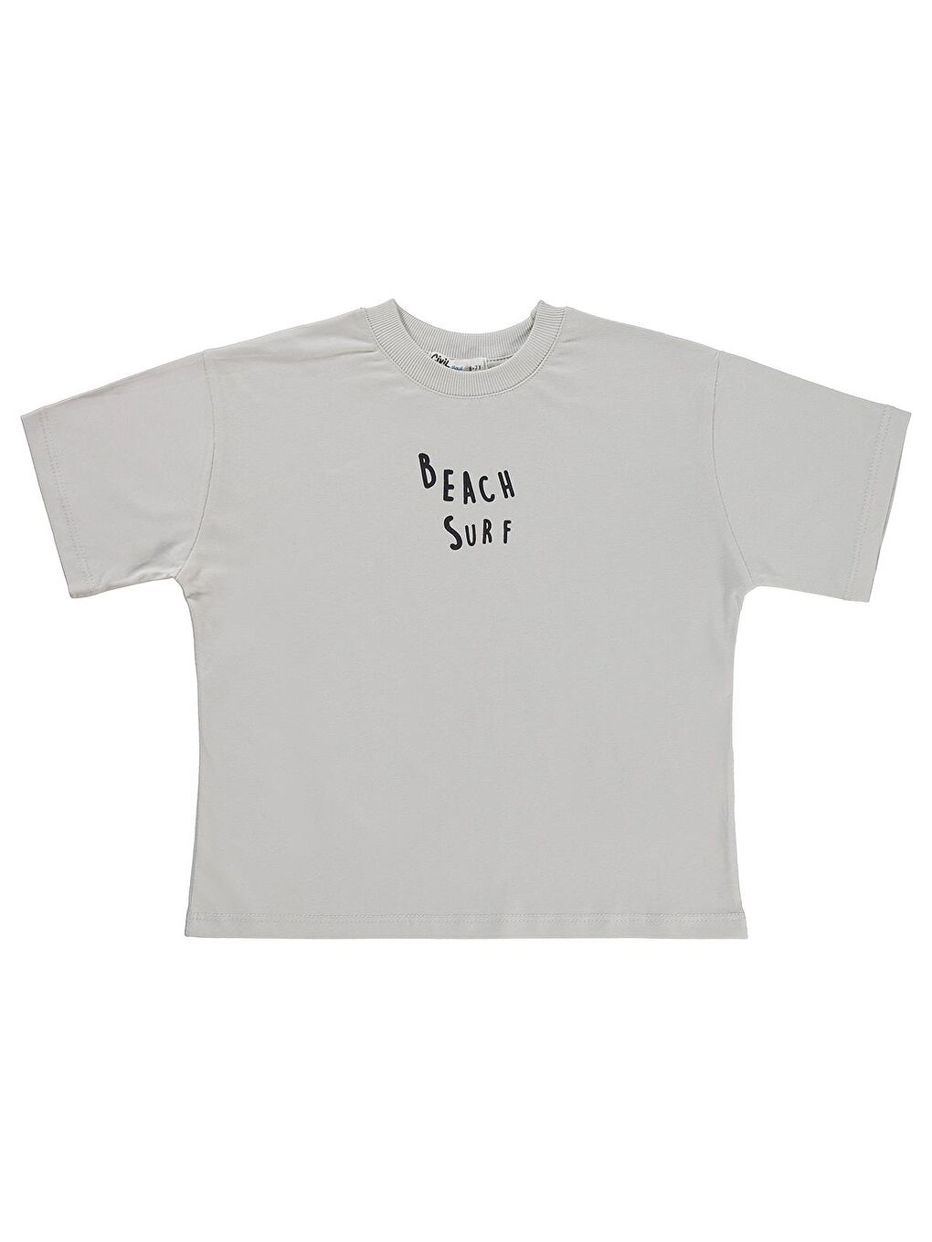 Bej Boys Pelikan Baskılı 10-13 Yaş Tişört - Koyu Taş Rengi