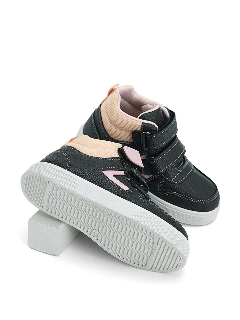 Çocuk Unisex Lacivert Pembe Rahat Kalıp Cırtlı Spor Ayakkabı-3