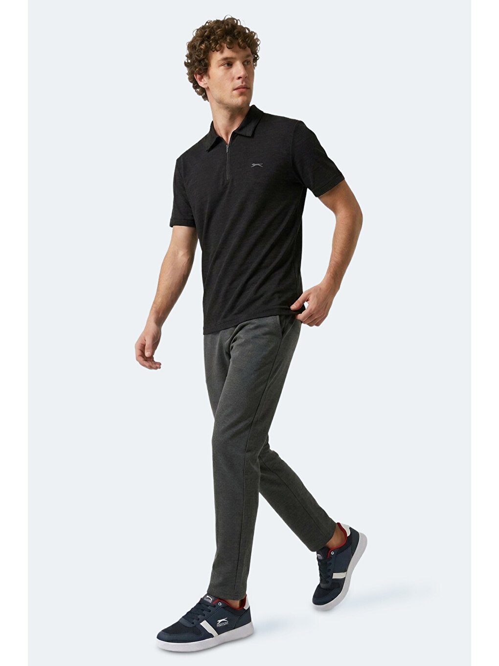 Khan Erkek Polo Yaka Siyah Tişört-5