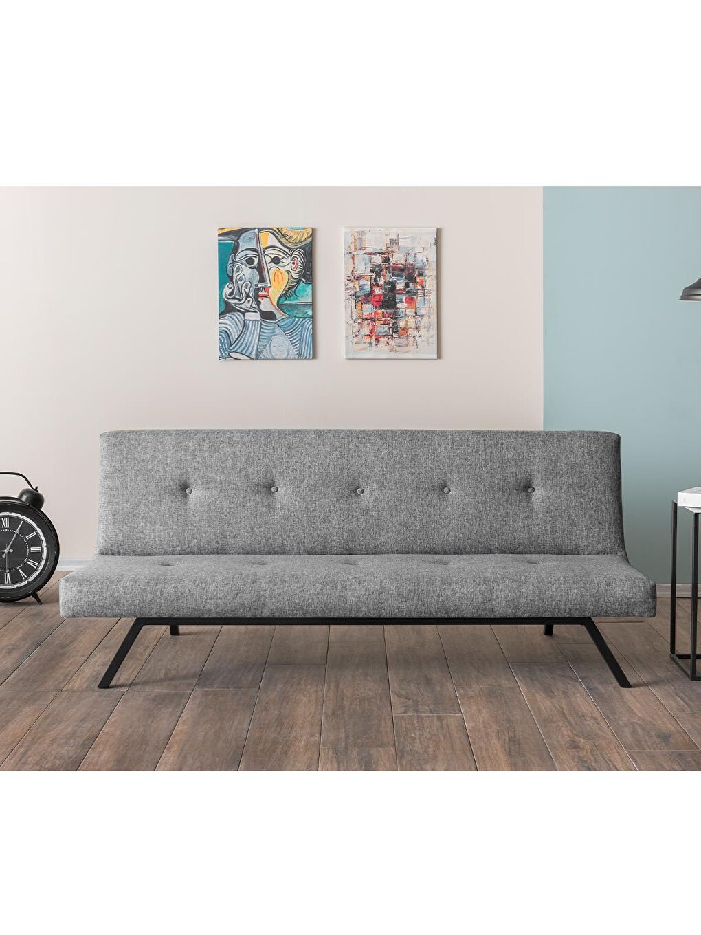 Zola Üçlü Yataklı Koltuk - Açık Gri Keten-3