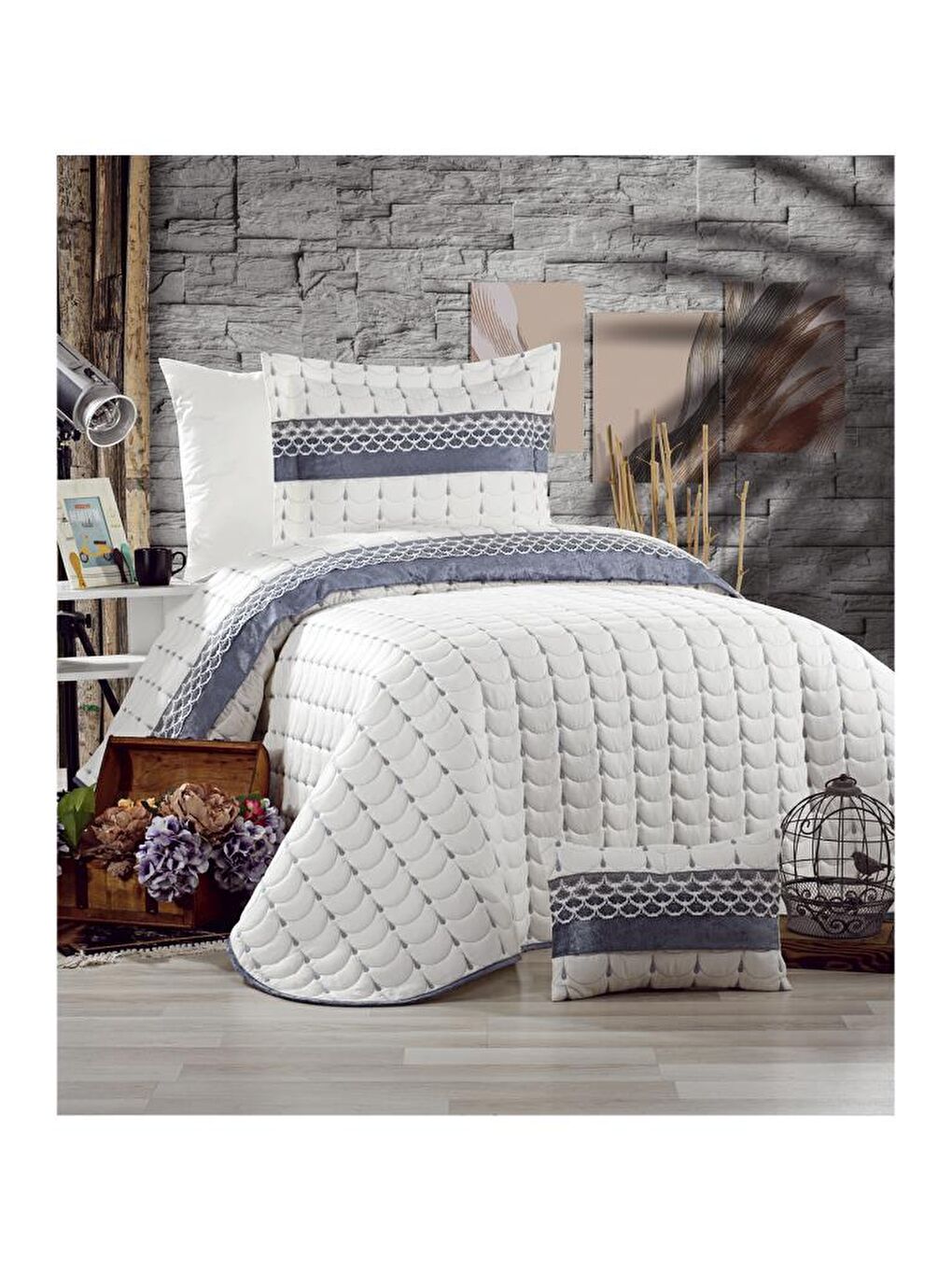 Ekru Colors Micro Tek Kişilik Yatak Örtüsü Krem Krem-1