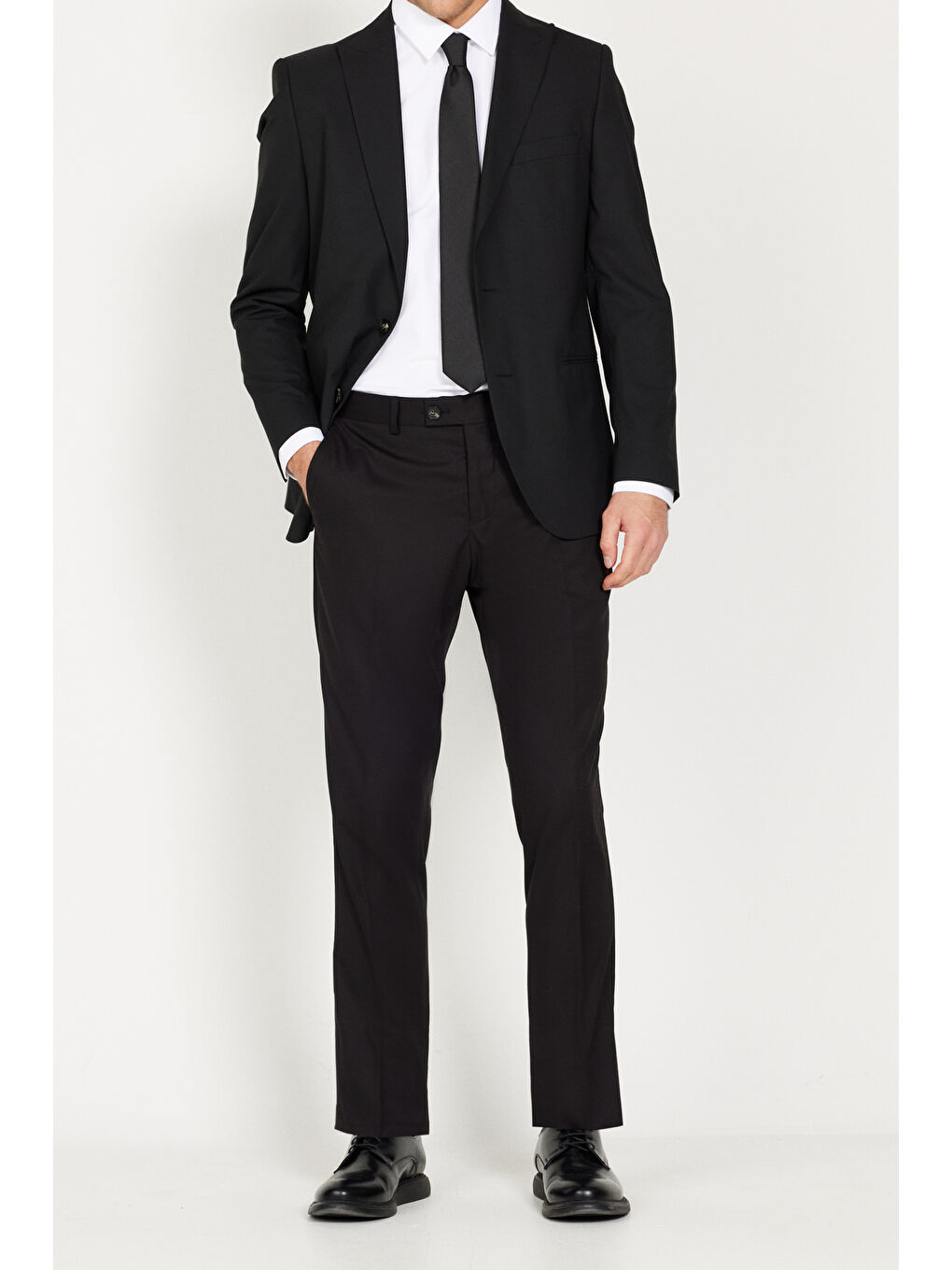 Erkek Siyah Ekstra Slim Fit Siyah Spor Takım Elbise