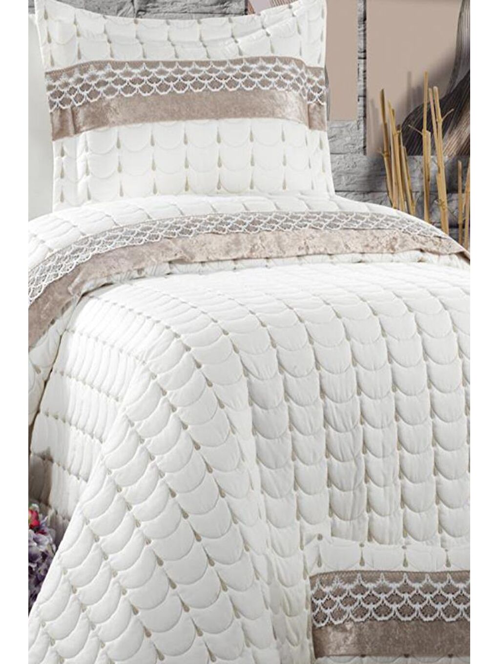 Karışık Colors Micro Tek Kişilik Yatak Örtüsü Krem Cappucino