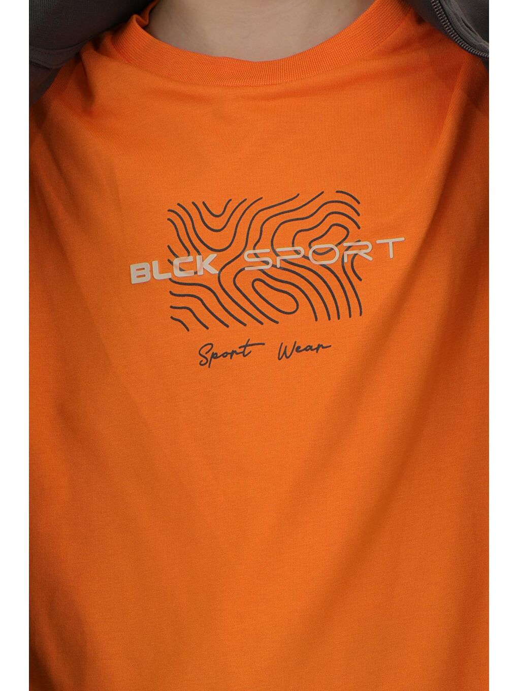 Kahverengi Erkek Çocuk Dik Yaka Baskı Detaylı Çift Cepli Hırkalı Üç Parça Eşofman Takımı-4