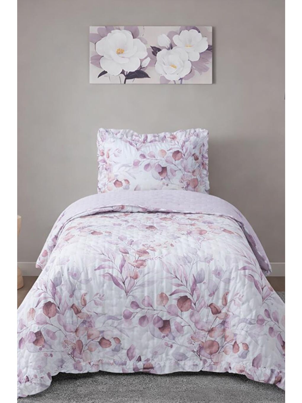 Karışık Violet Tek Kişilik Yatak Örtüsü 180x240 cm