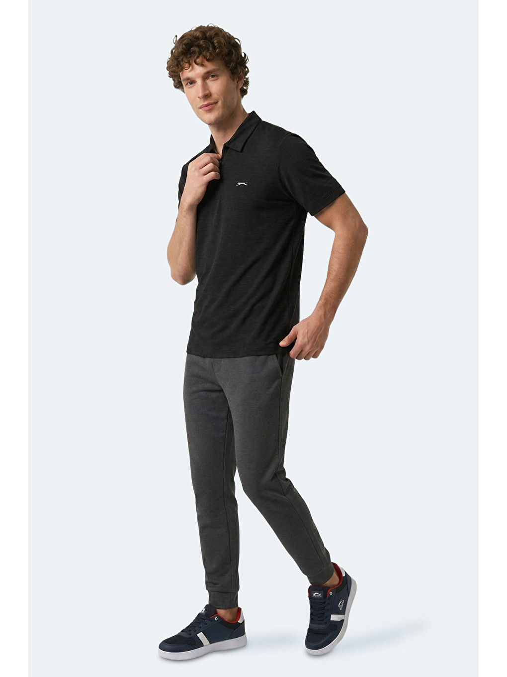 Khan Erkek Polo Yaka Siyah Tişört-6