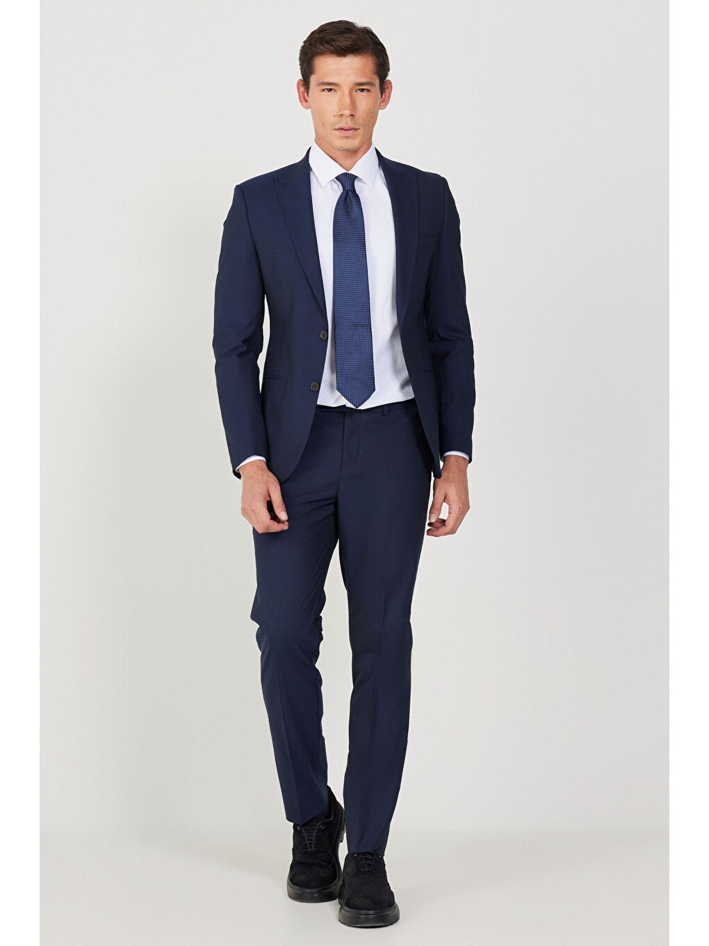 Erkek Lacivert Ekstra Slim Fit Spor Takım Elbise