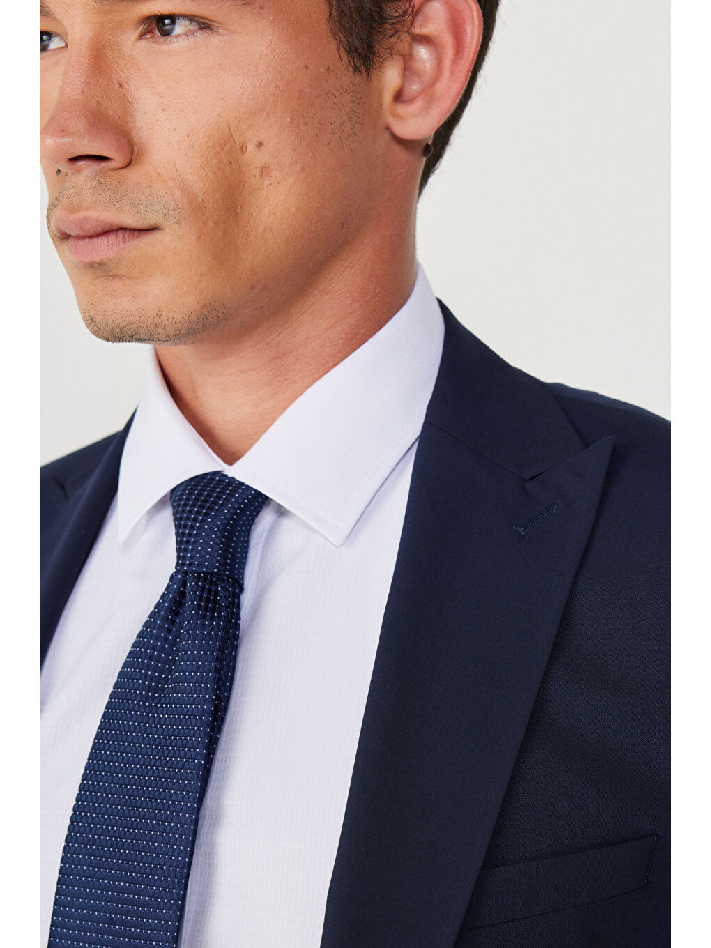 Erkek Lacivert Ekstra Slim Fit Spor Takım Elbise-5