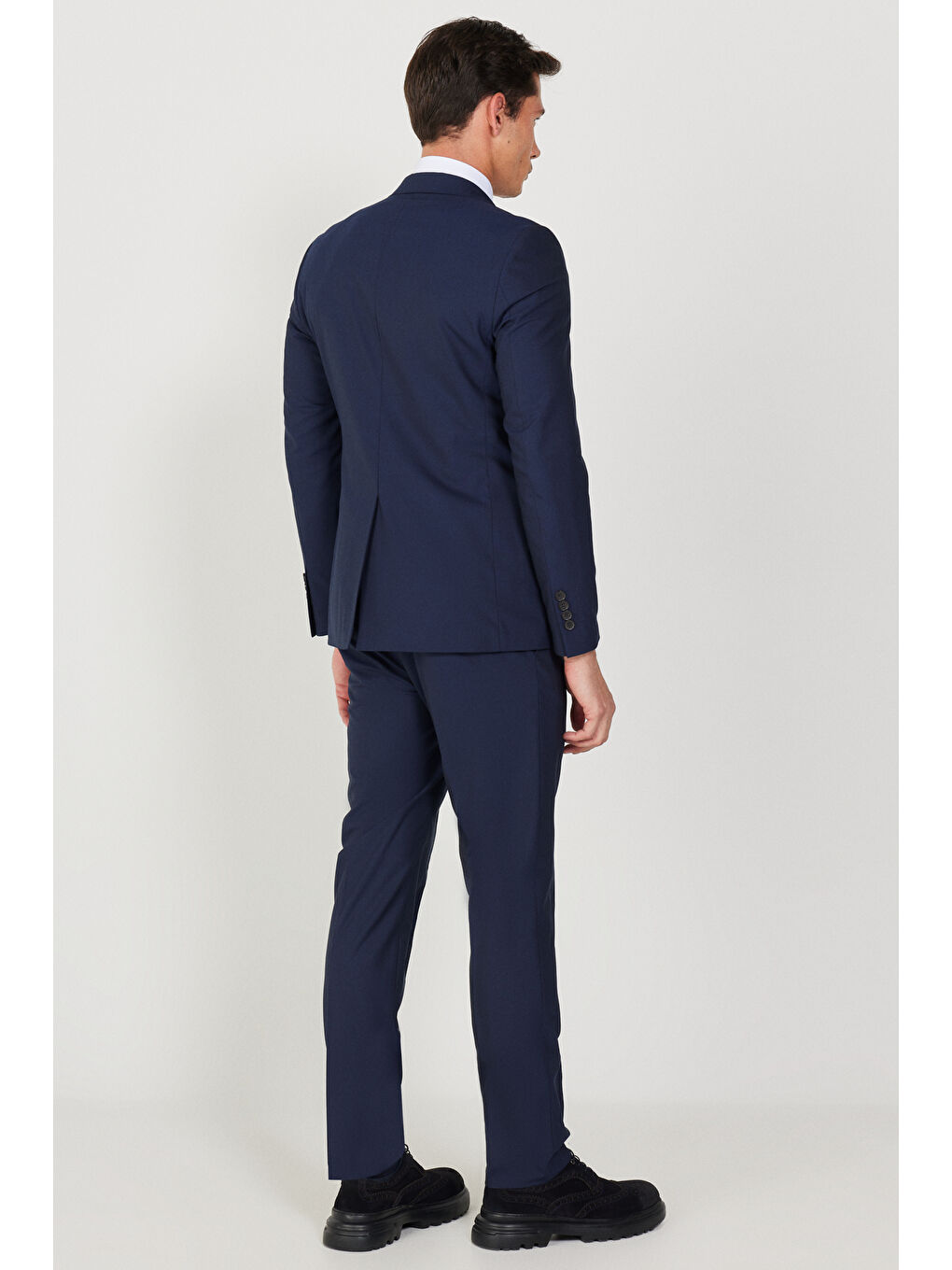 Erkek Lacivert Ekstra Slim Fit Spor Takım Elbise-6