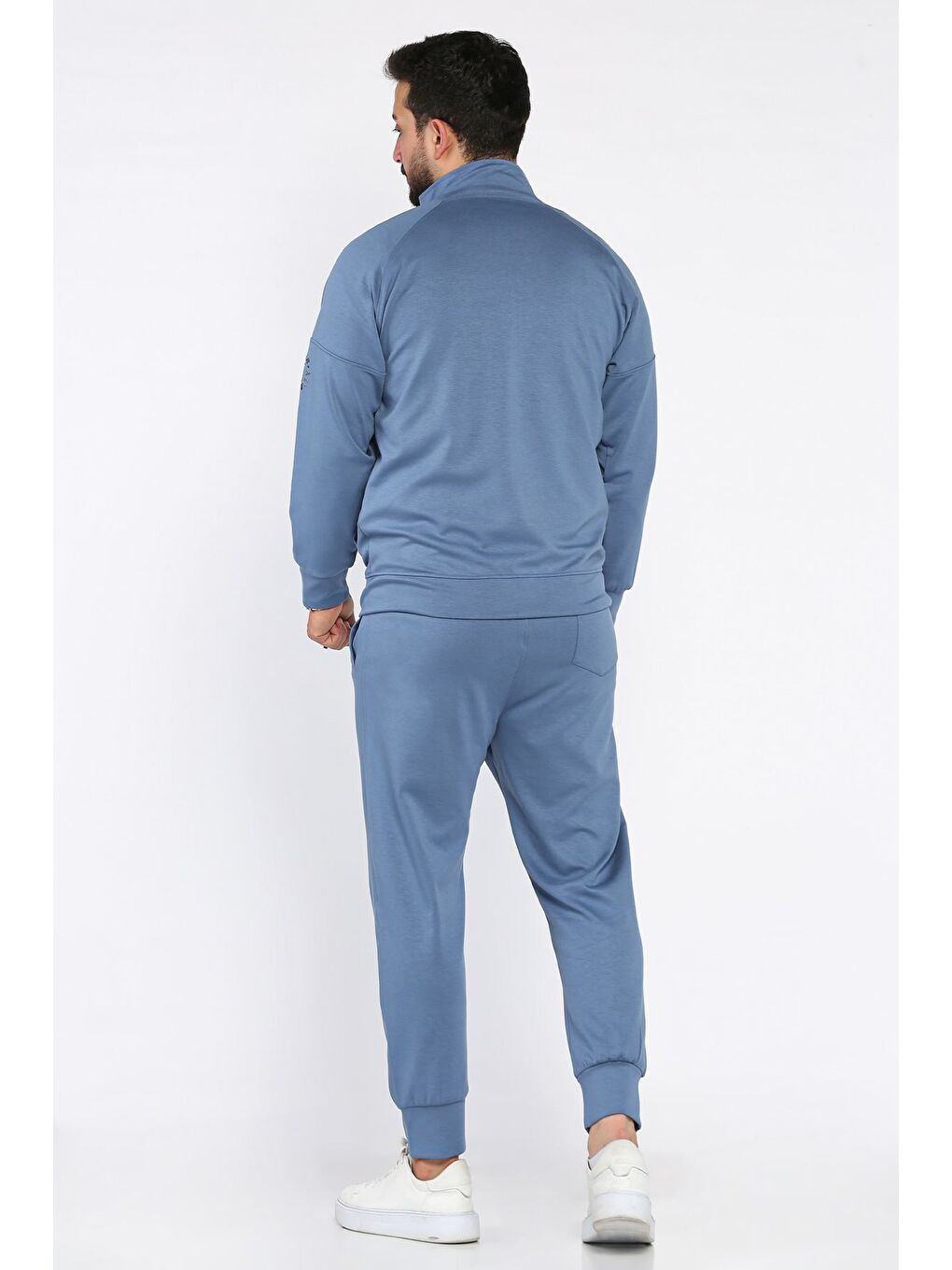 İndigo Kol Detaylı Erkek Eşofman Takımı-3