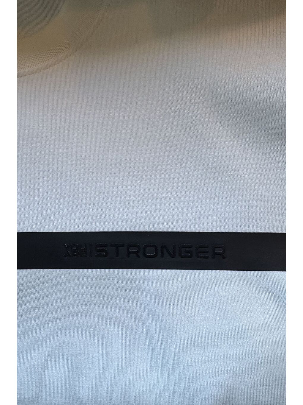 Ekru Erkek Ön Baskılı Bisiklet Yaka Sweatshirt-2