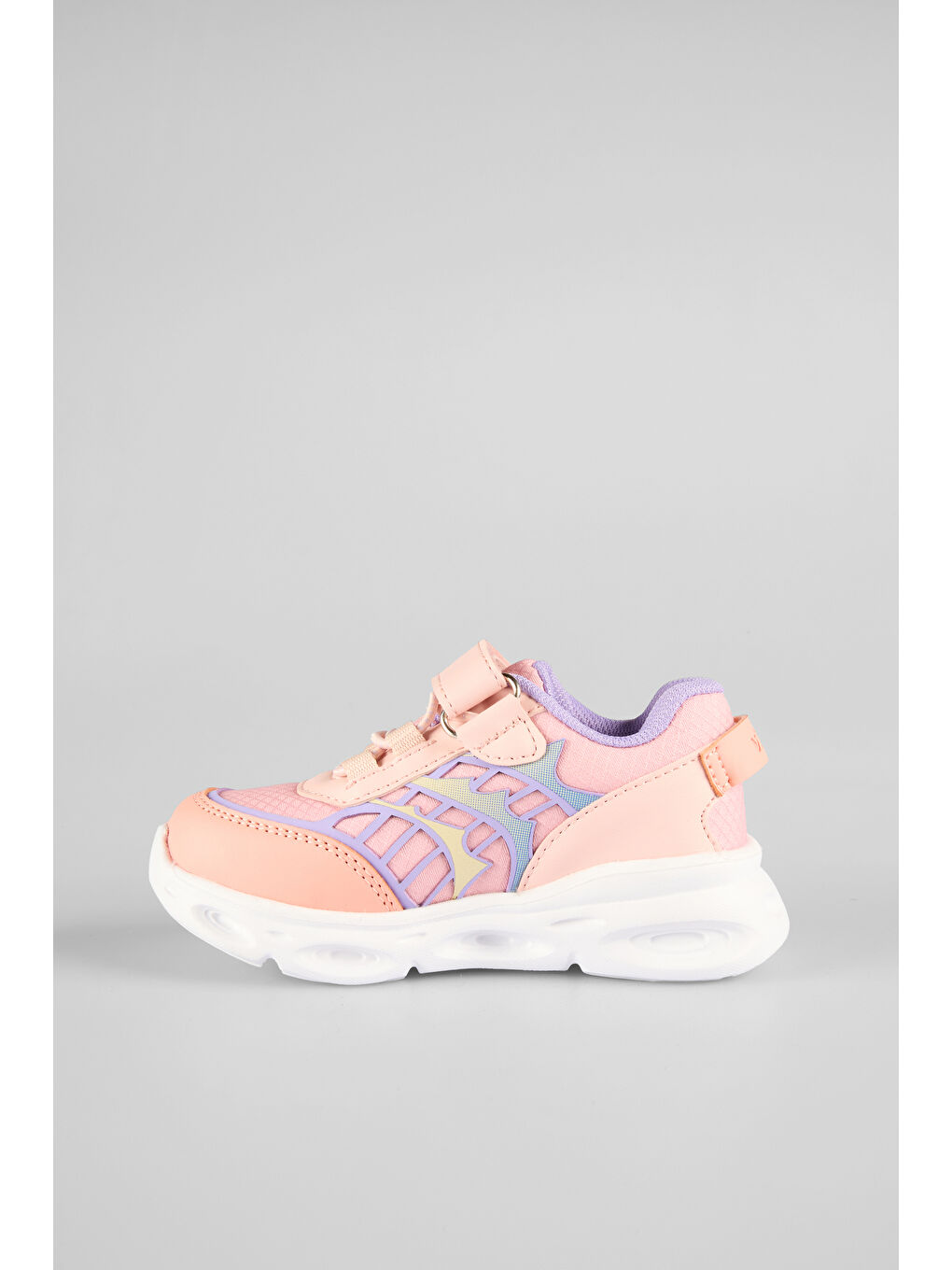 Pembe Most Işıklı Kız Okul Öncesi Pudra Spor Ayakkabı-1