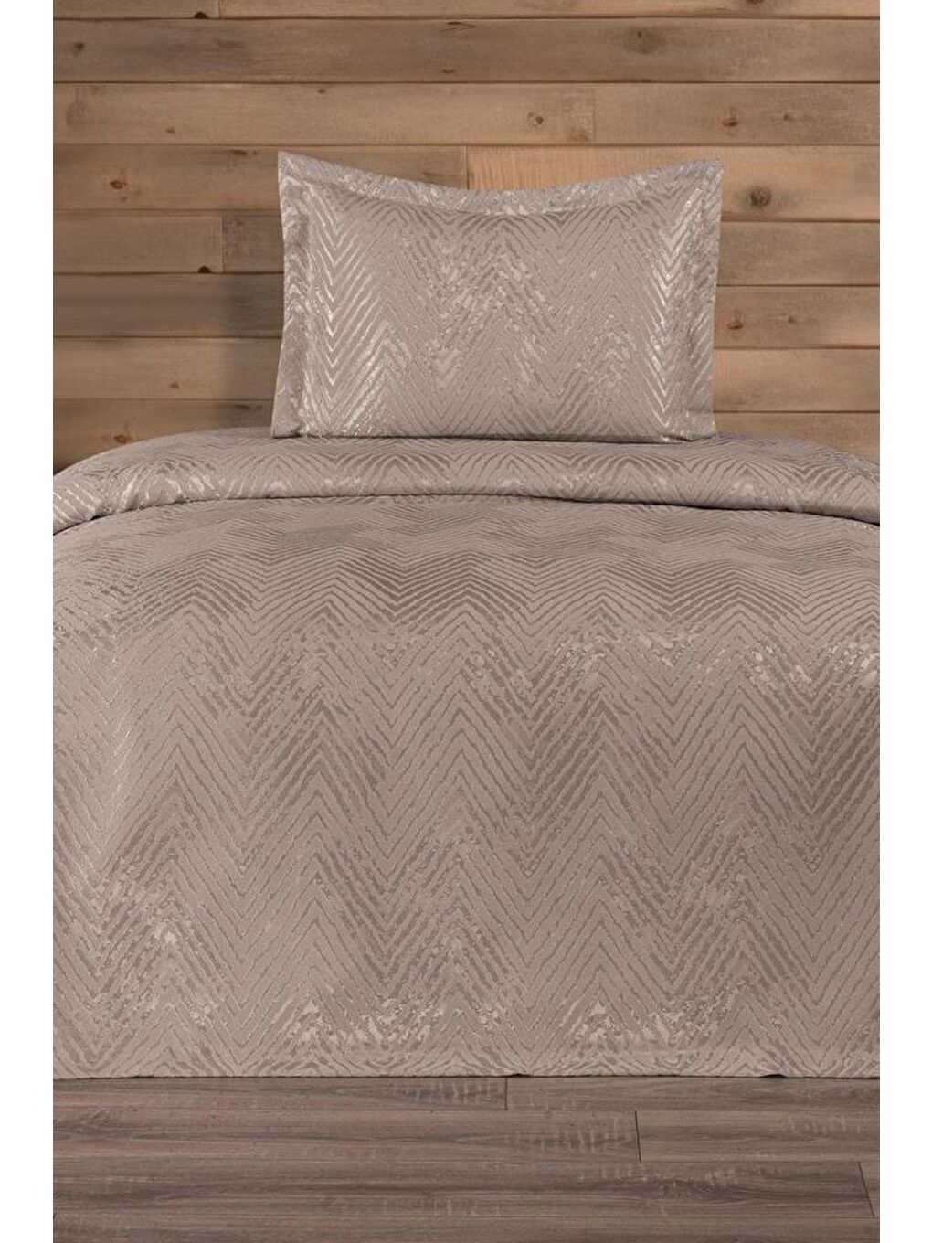 Asu Jakarlı Tek Kişilik Yatak Örtüsü Bej