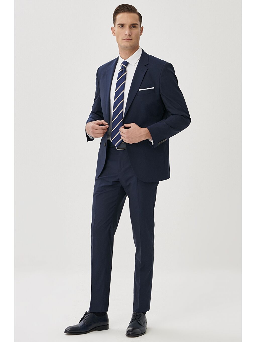 Erkek Lacivert Regular Fit Takım Elbise-2