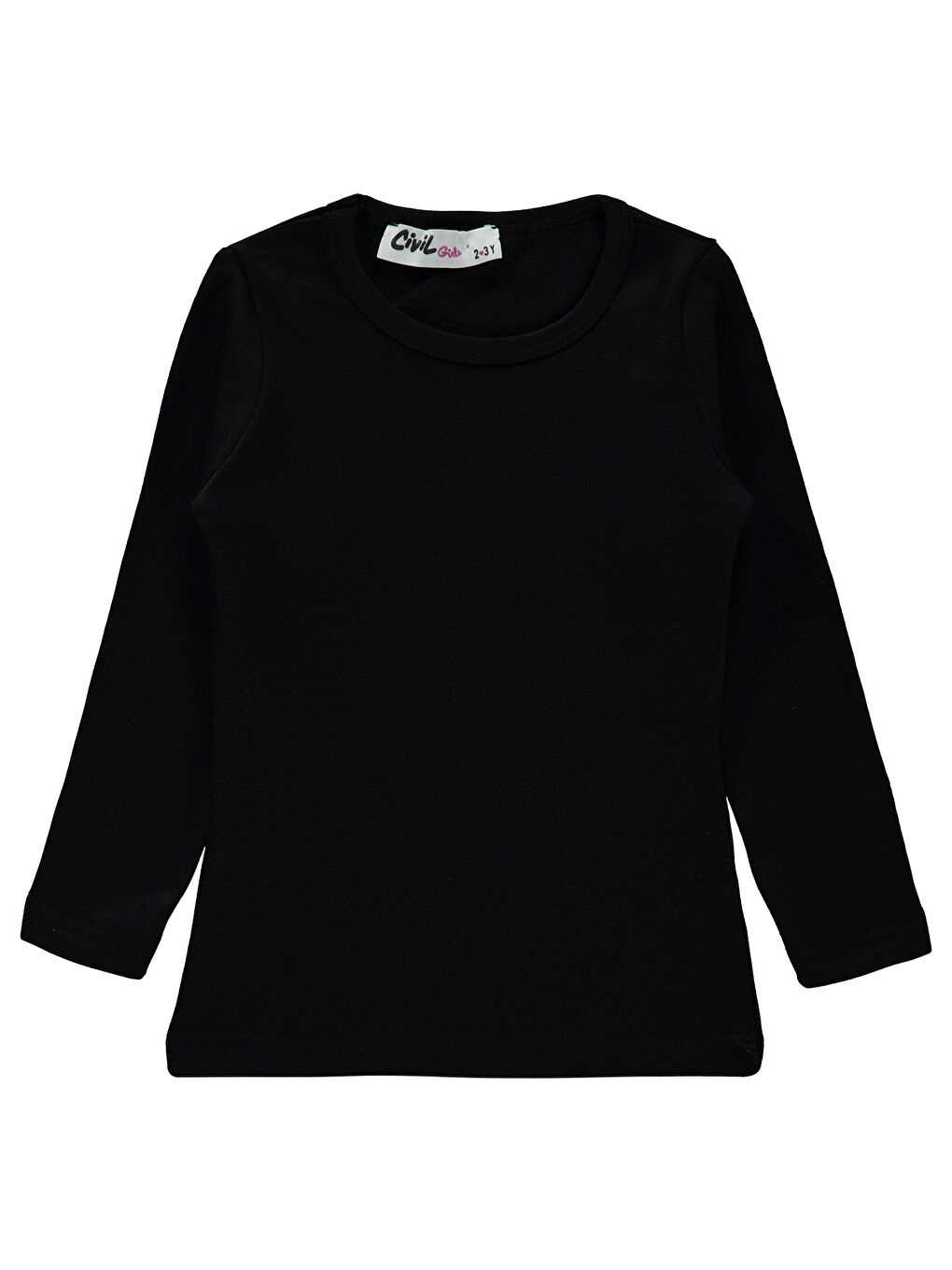 Civil Siyah Girls Kız Çocuk Termal Sweatshirt 2-5 Yaş Siyah