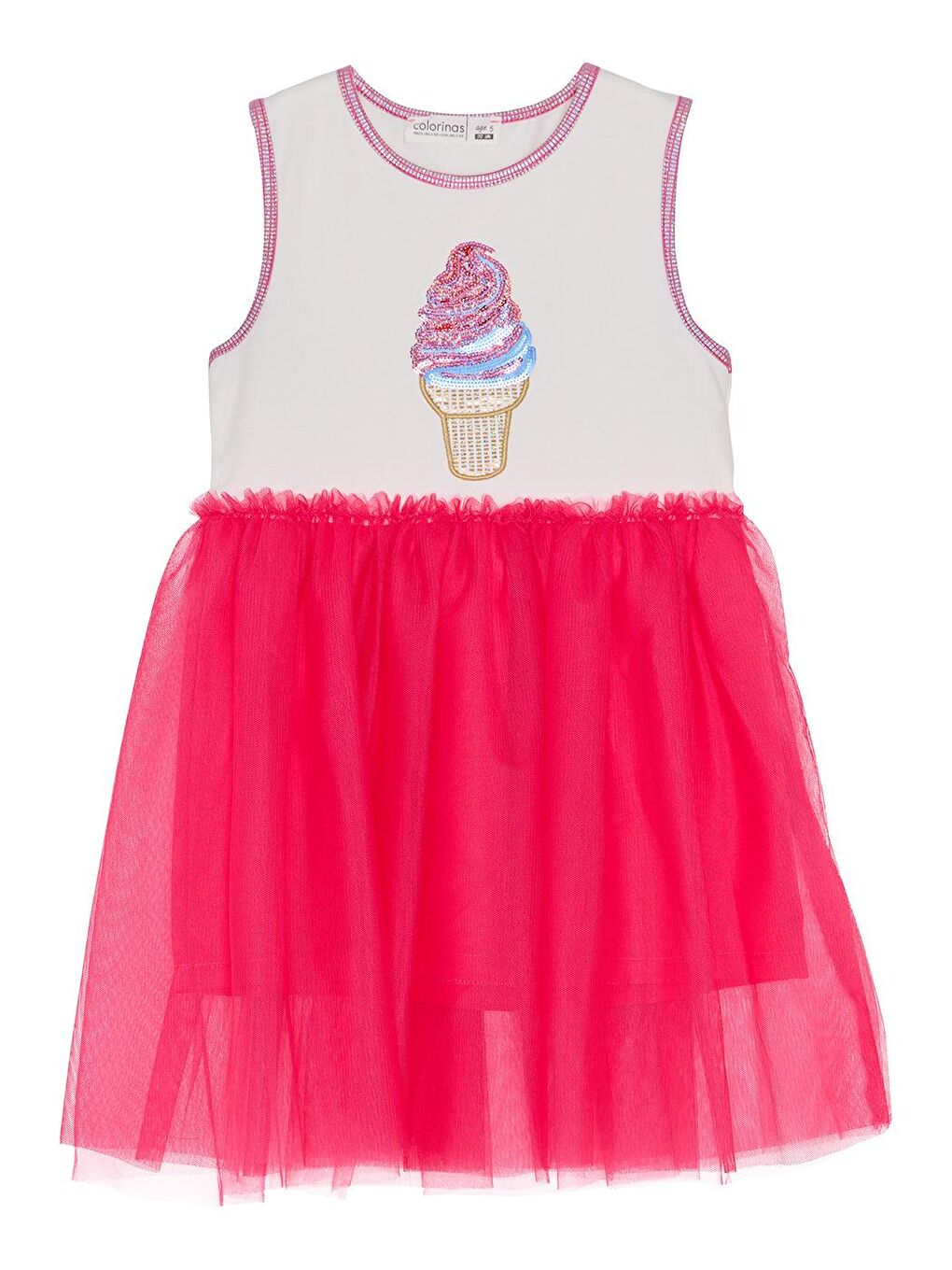 Fuşya Ice Cream Payetli Kız Çocuk Tütü Elbise-2