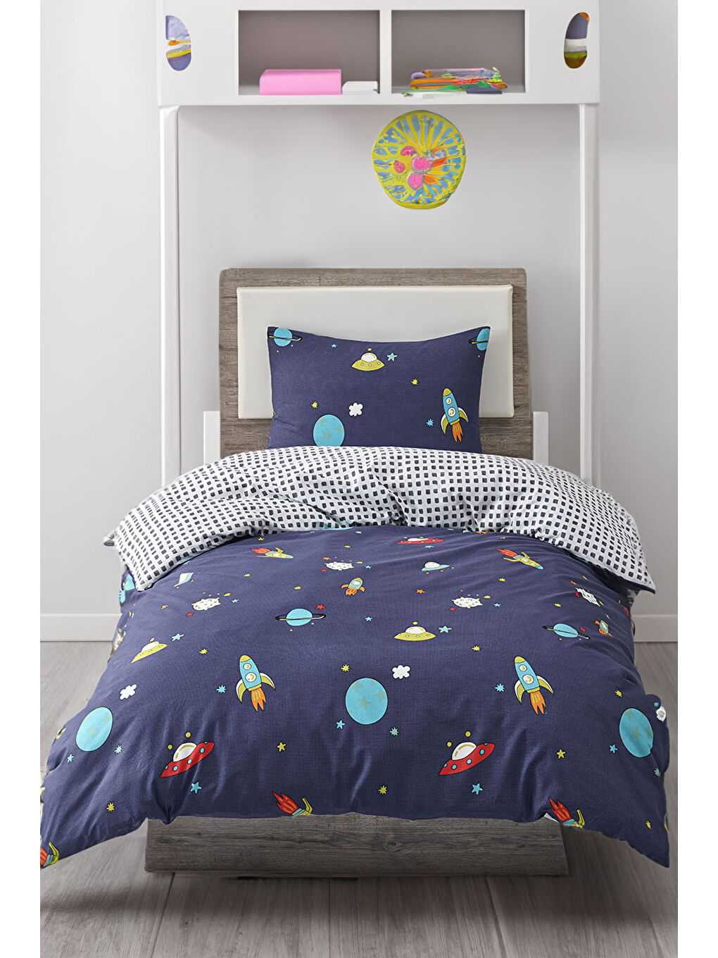 Junior Tek Kişilik Nevresim Seti Lacivert  Yumuşak ve Dayanıklı-1