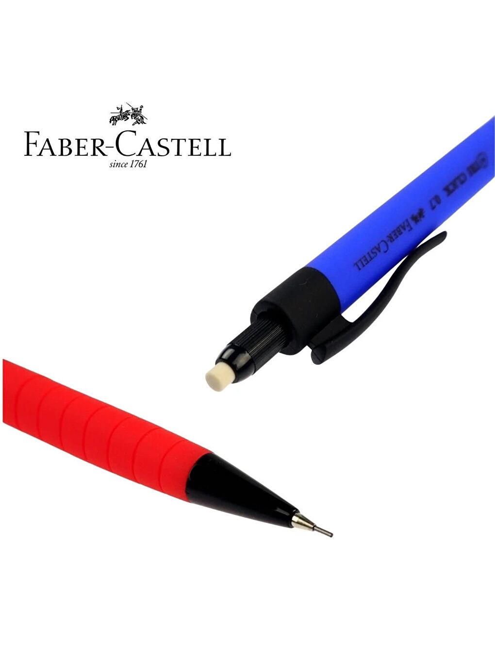 FABER CASTELL Karışık Tri Click Kauçuk Kaplama Versatil Uçlu Kalem 0.7 4 Adet 17189 - 1