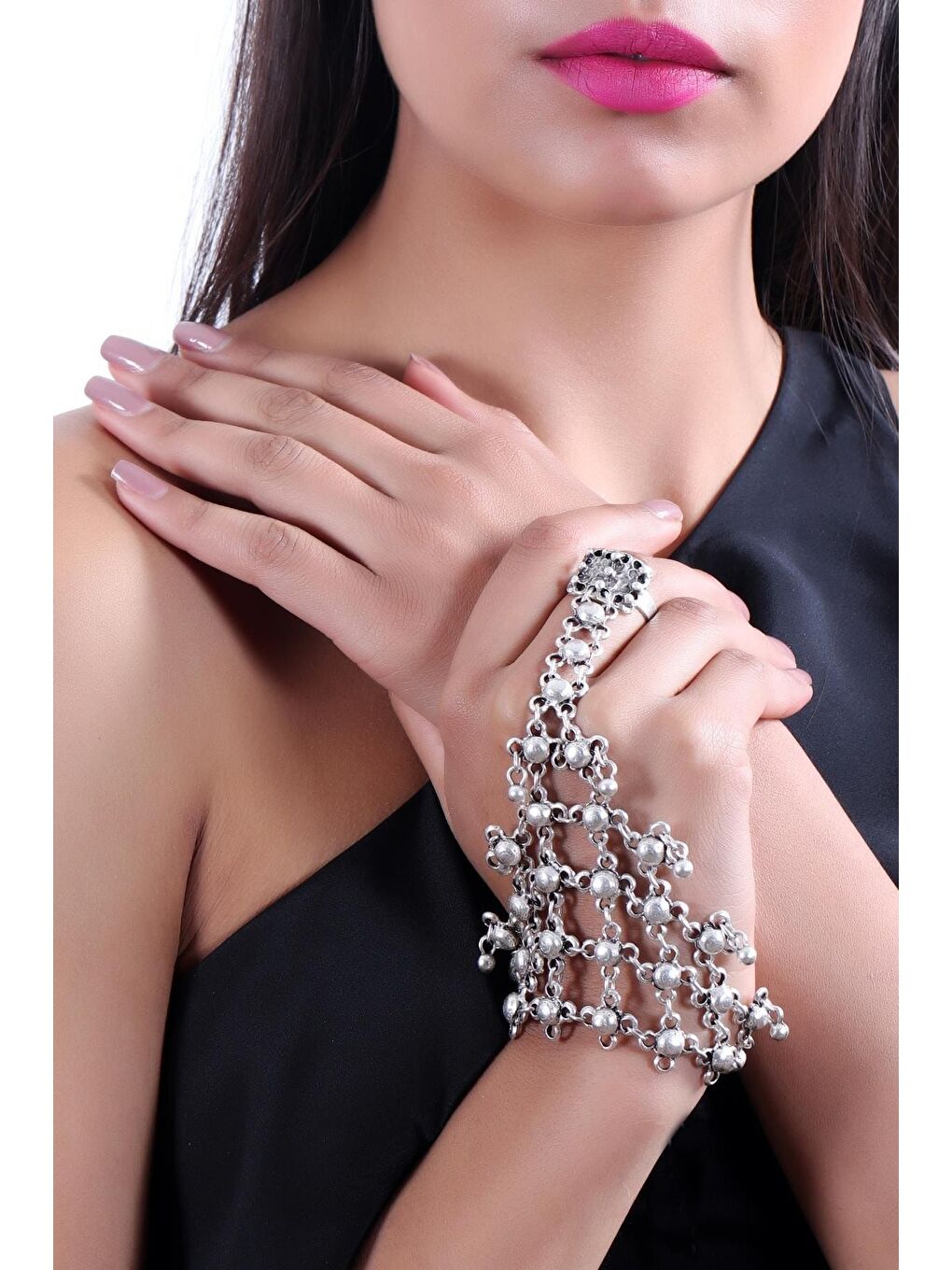 Gri Kadın Antik Gümüş Kaplama Kişniş Model Ayarlanabilir Yüzük Detaylı Şahmeran-4