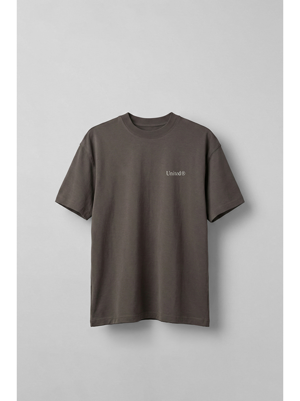 Erkek Oversize Boks Baskılı Pamuklu T-Shirt Antrasit-1