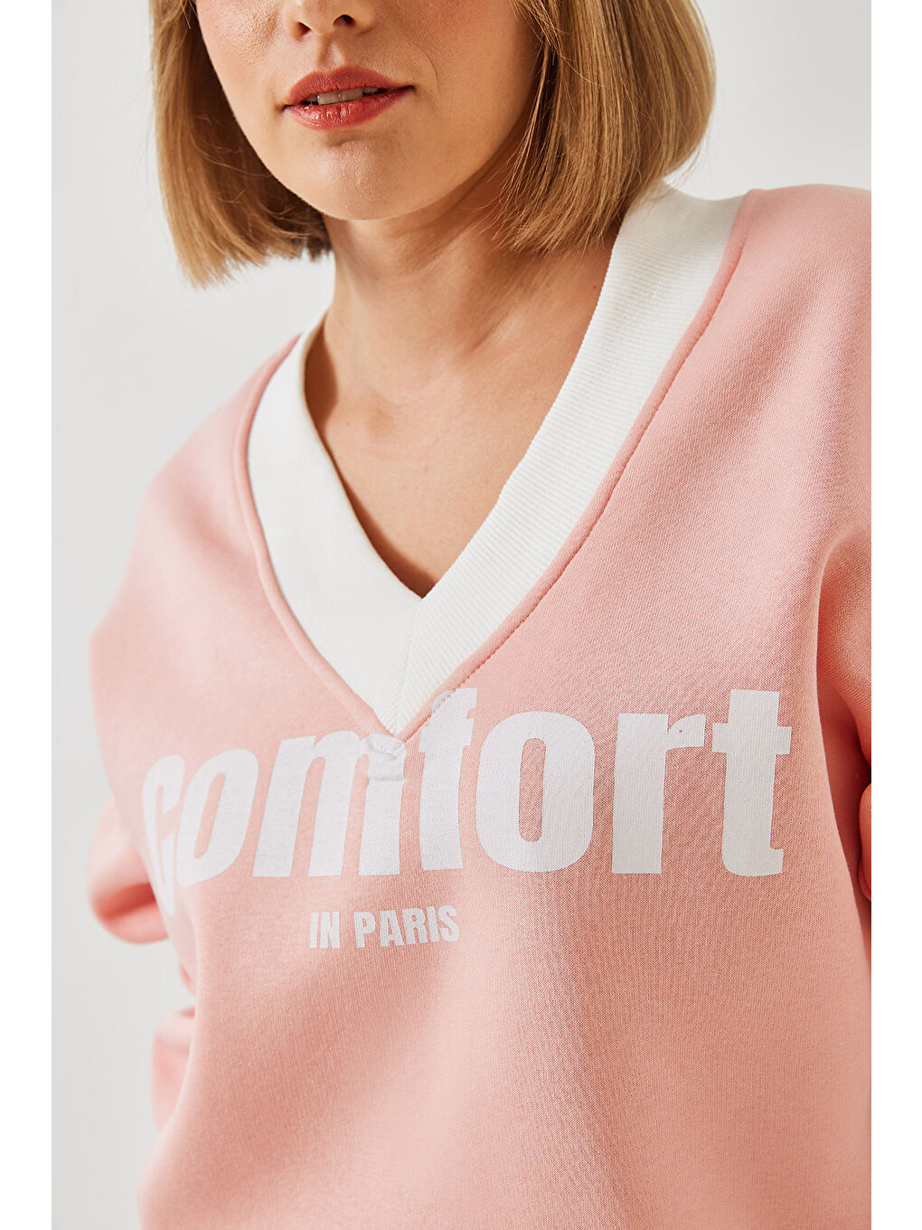 SHADE Pembe Kadın Comfort Baskılı Sweatshirt - 2