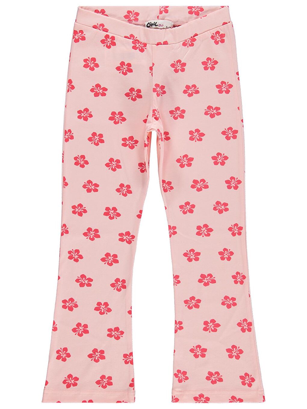 Girls Çiçekli 6-9 Yaş Tayt - Pembe